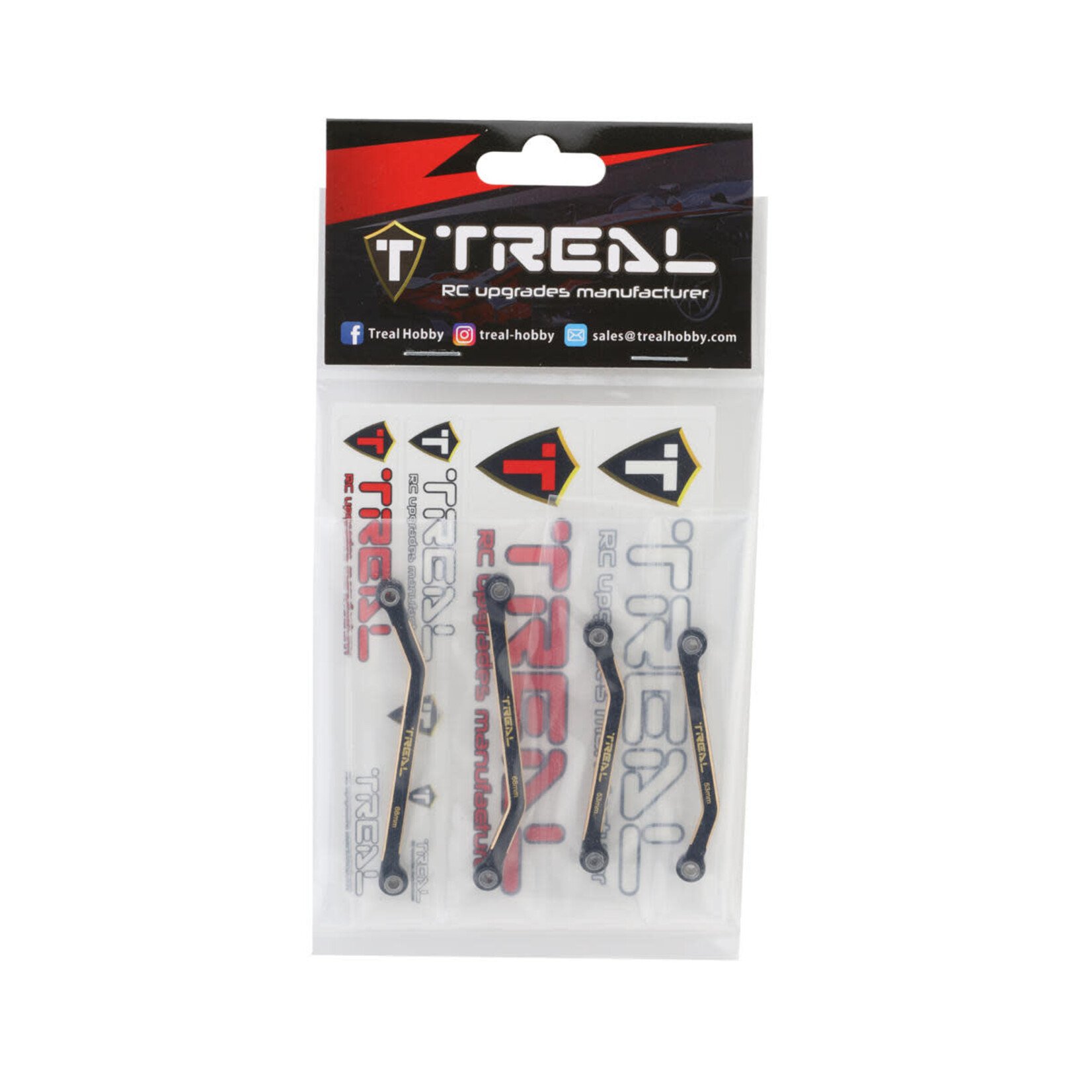 Treal #X003SDIAVD Treal Hobby Brass High Clearance Lower Suspension Links for Traxxas TRX-4M (Black) (4) (27.3g)