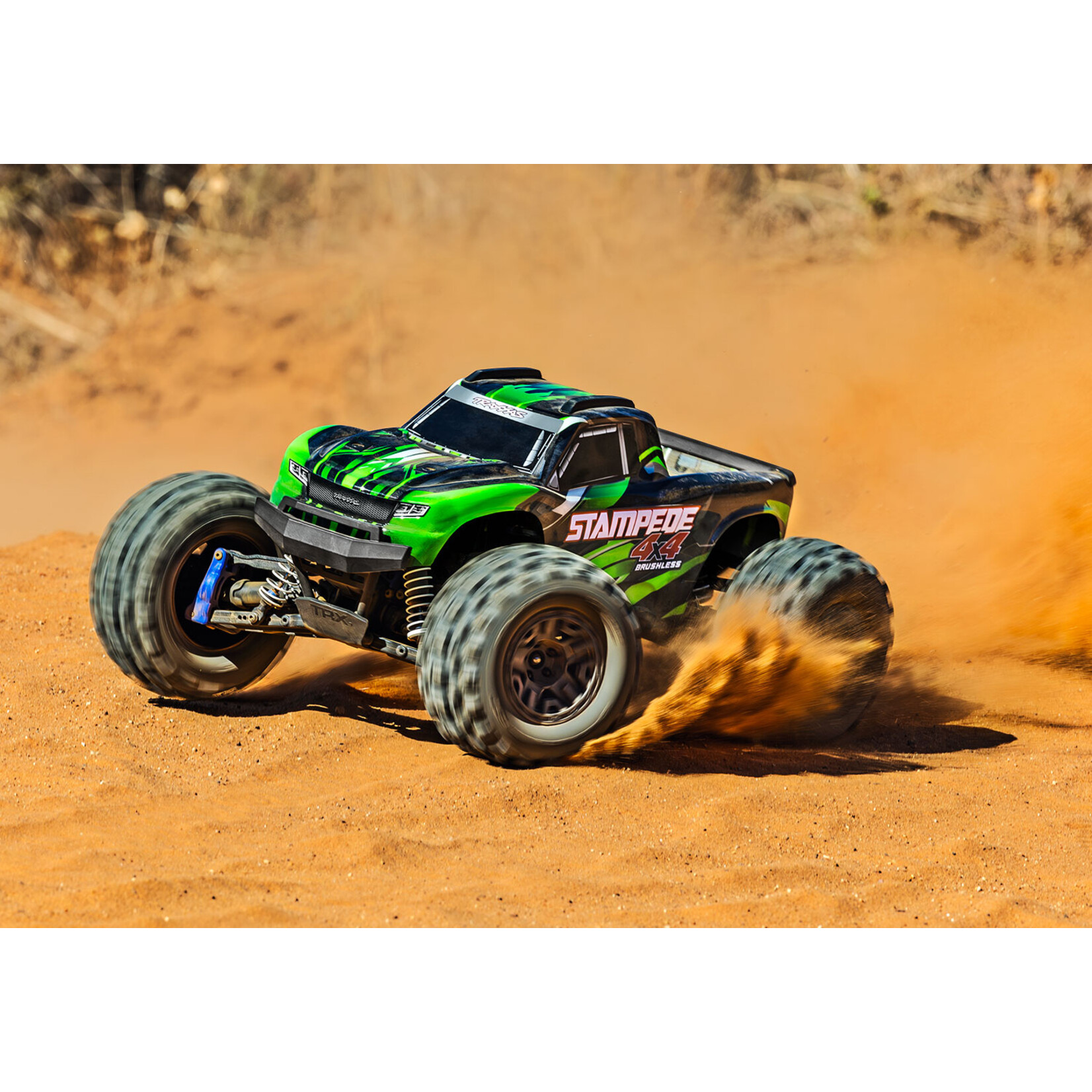 Traxxas #67154-4-GRN  Traxxas Stampede 1/10 4X4 Brushless BL2S Monster Truck (Green)