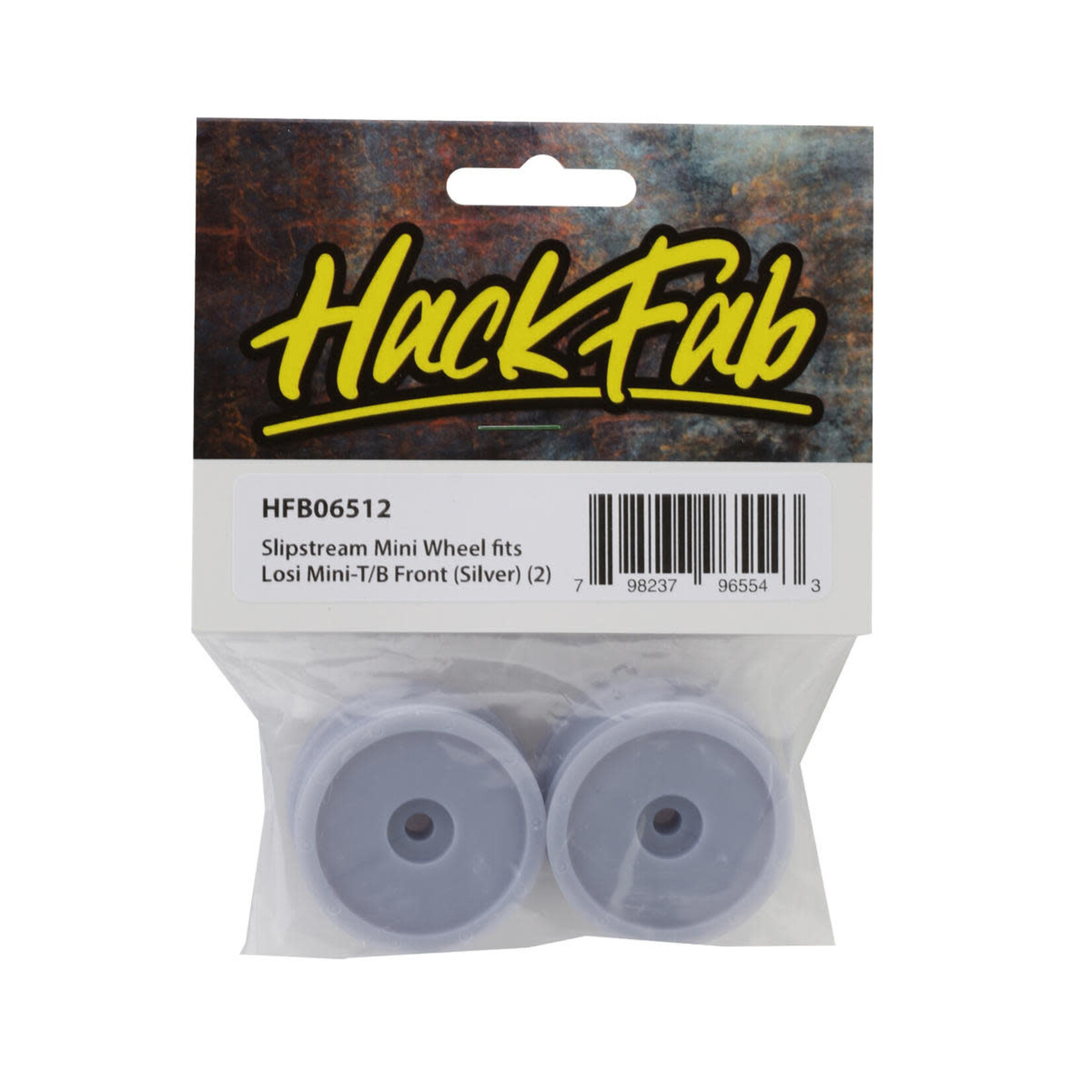 HackFab #HFB06512 HackFab Mini-T/B Front Slipstream Mini Wheel (Silver) (2)