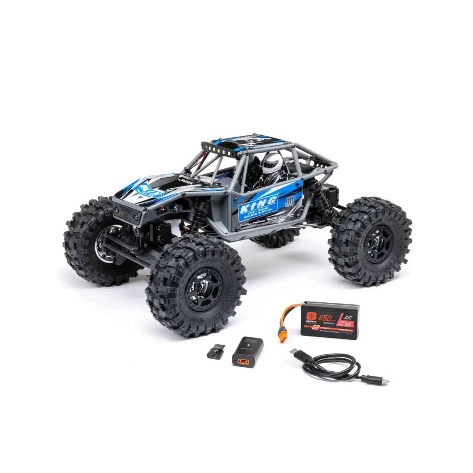 Axial #AXI-1750T1 Axial UTB18 Capra 4WS 1/18 RTR 4WD Unlimited Trail Buggy (Blue) w/2.4GHz Radio, Battery & Charger