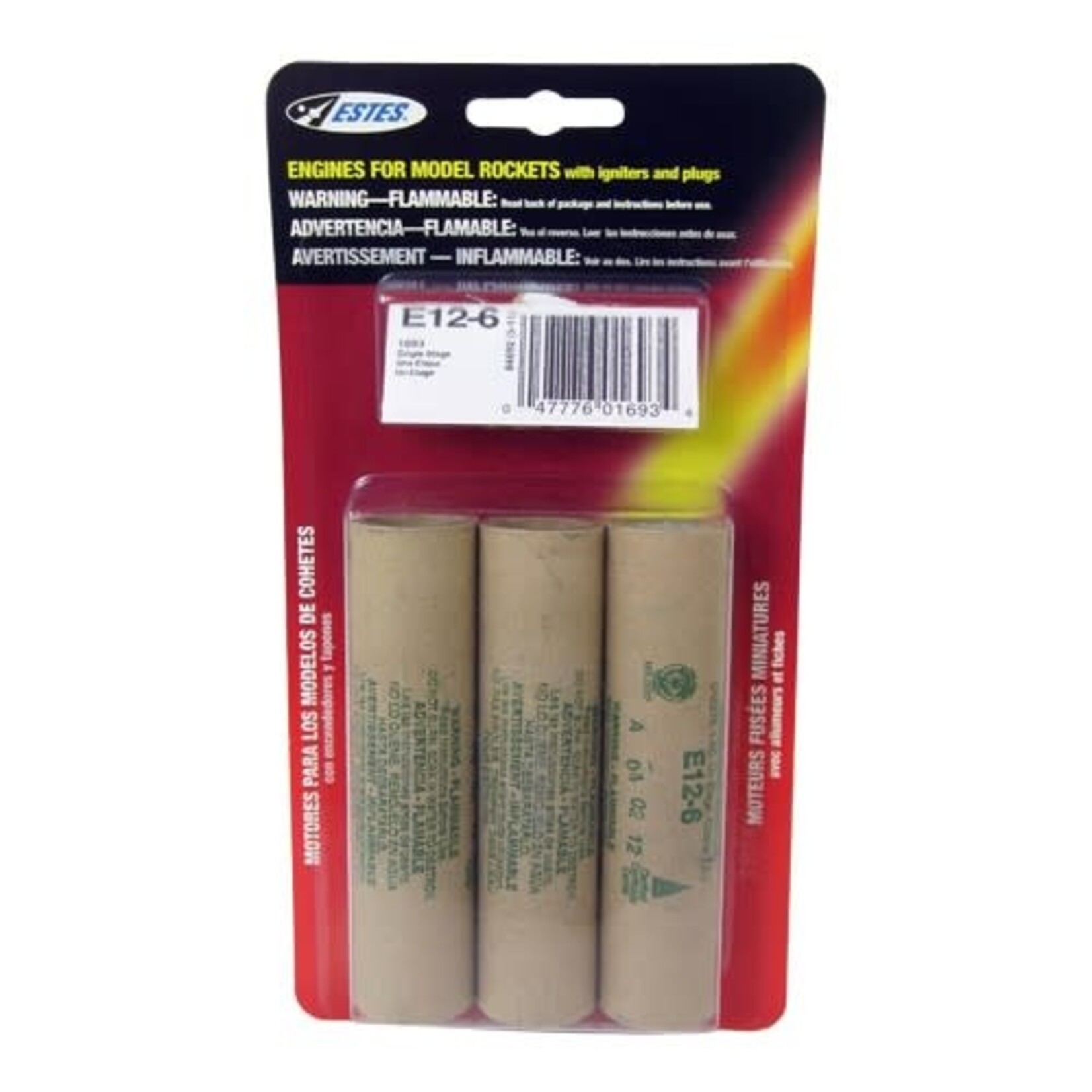 Estes #EST1693  E12-6 Model Rocket Engines (3pk)
