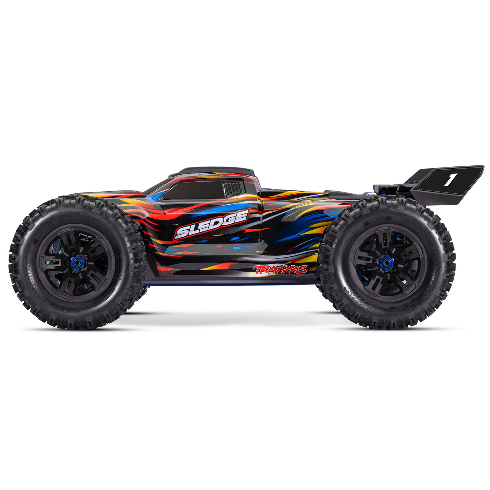 Traxxas #95096-4-BLUE Traxxas Sledge RTR 6S 4WD Electric Brushless 1/8 Monster Truck (Blue) w/Belted Sledgehammer Tires & TQi 2.4GHz TSM Radio