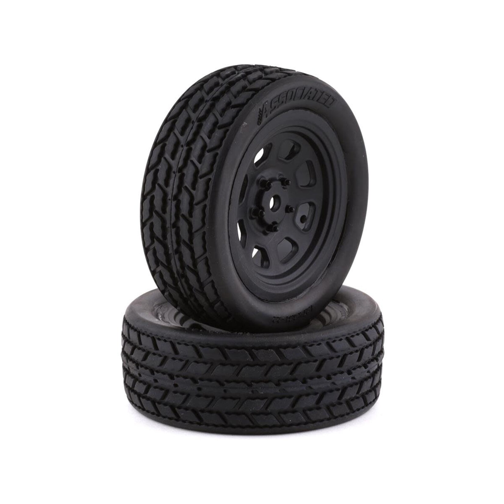 Team Associated #71194  Team Associated SR10 Pre-Mounted Street Stock Tires w/Front Wheels (2)