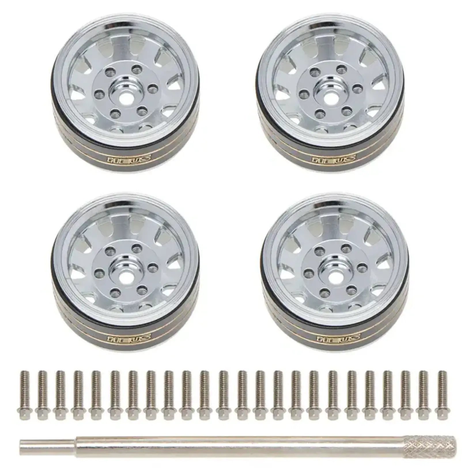 Meus Racing # HD09677-01-KY0319  MEUS RACING 1.0 Beadlock Wheel Aluminum Chrome-Plated Brass Inner Ring Negative Offset -3.25mm