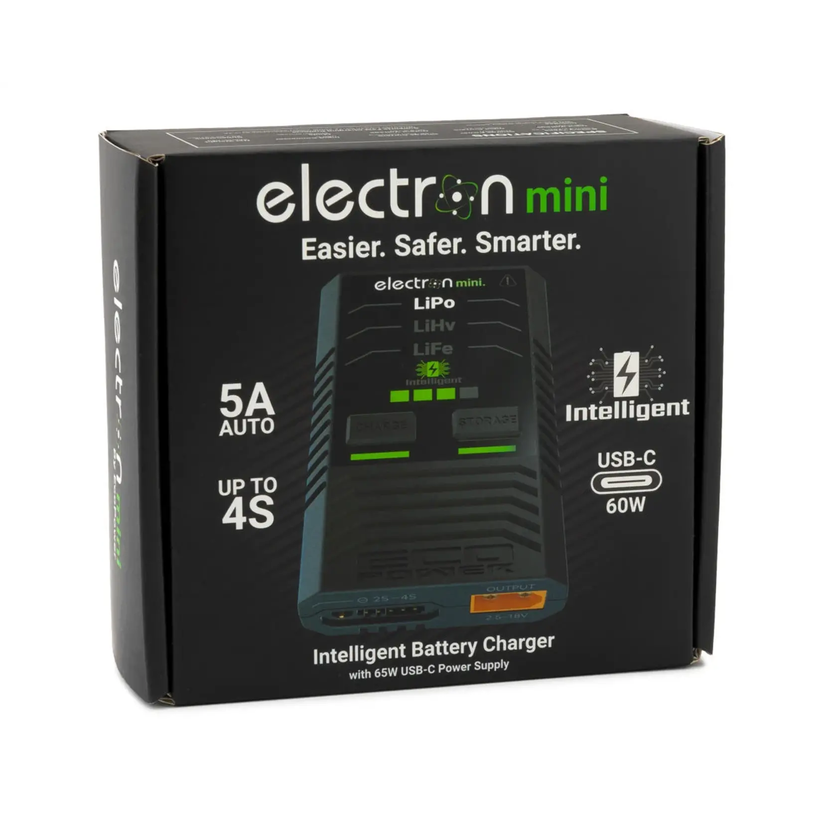 EcoPower #ECP-1007  EcoPower "Electron Mini" 2-4S Intelligent LiPo/LiHV/LiFe Battery Charger (2-4S/5A/60W) w/65W USB-C PD Power Supply