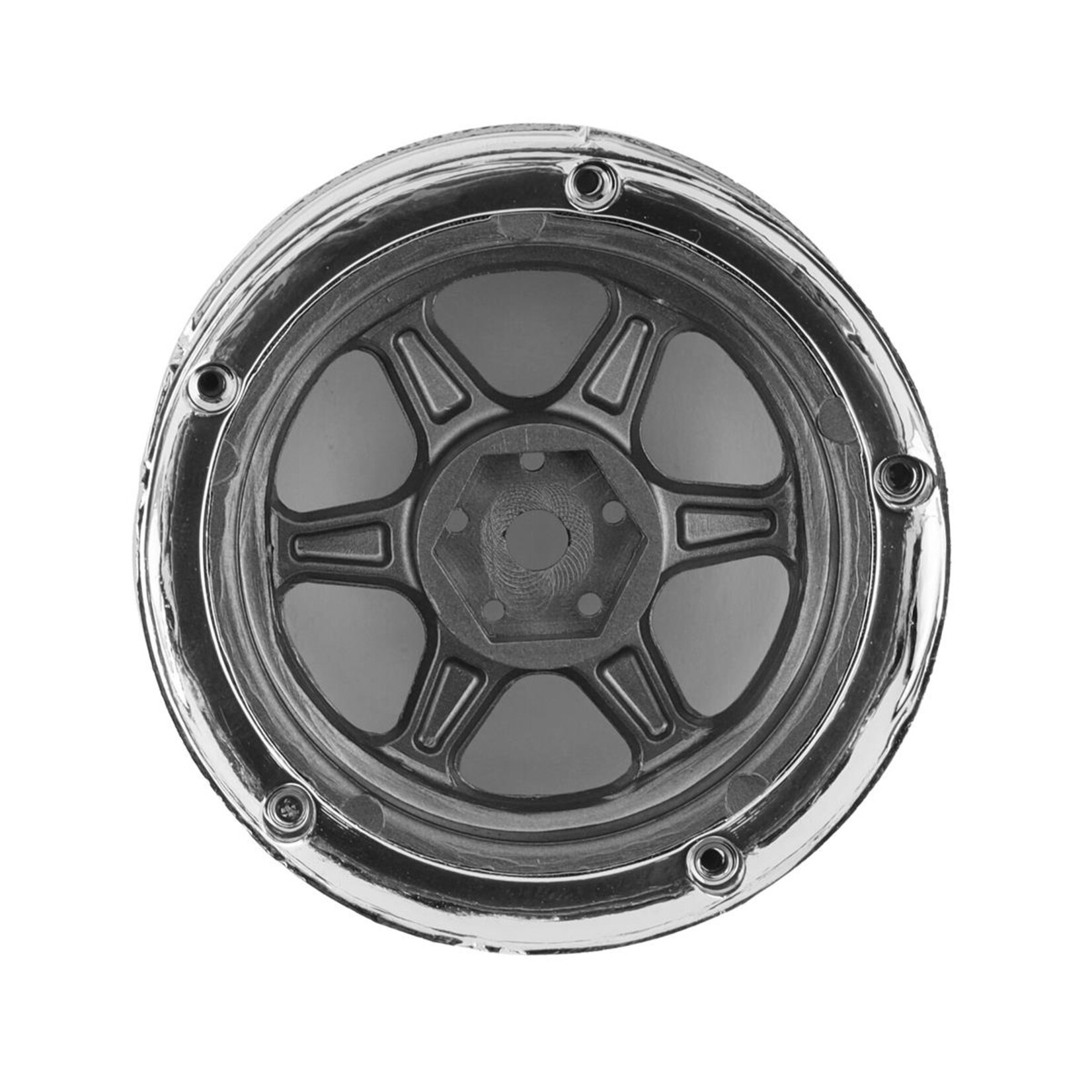 DS Racing #DE-220   DS Racing Drift Element 6 Spoke Drift Wheels (Gunmetal w/Black Rivets) (2) (Adjustable Offset) w/12mm Hex