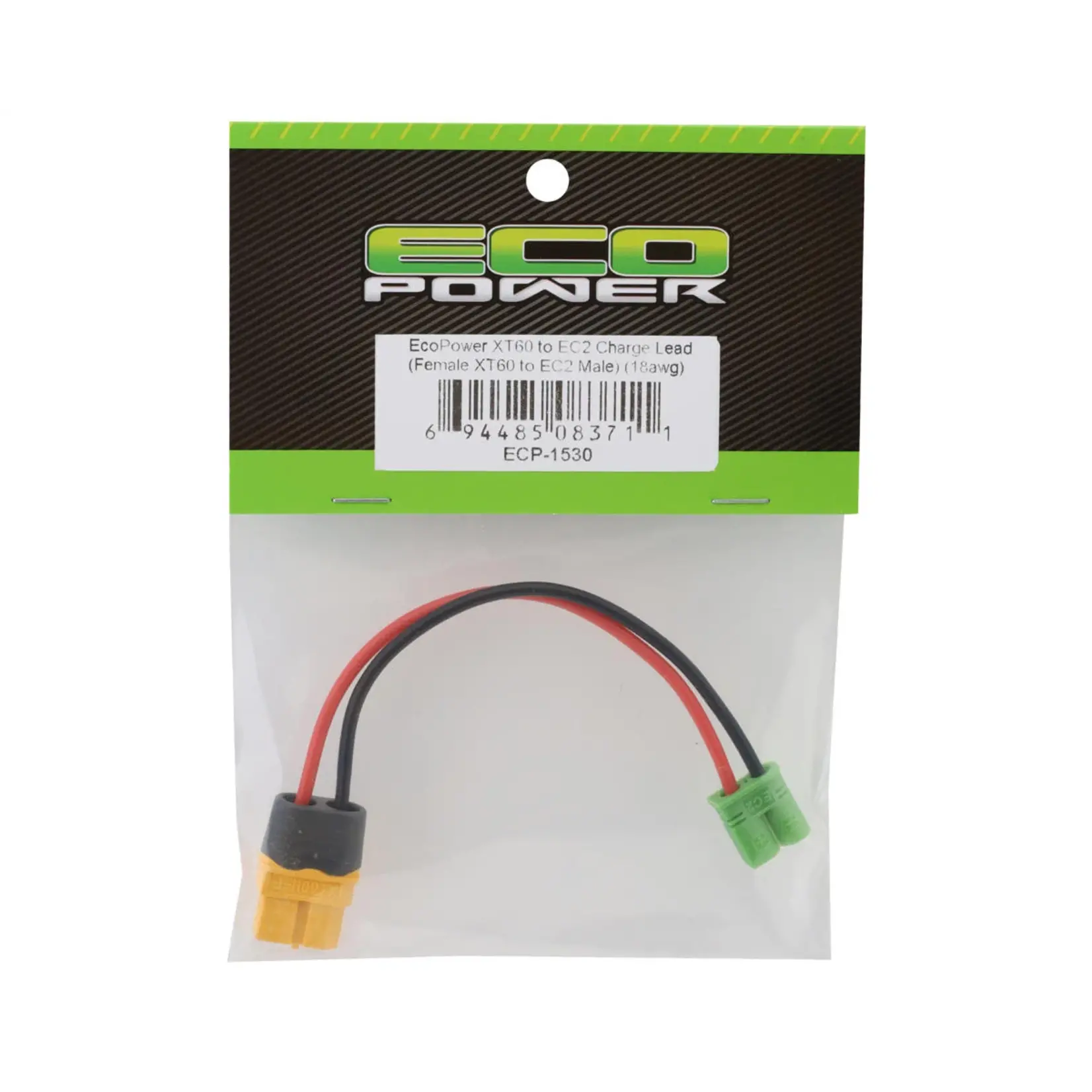 EcoPower #ECP-1530 EcoPower XT60 to EC2 Charge Lead (Female XT60 to Male EC2) (4.5") (14AWG)