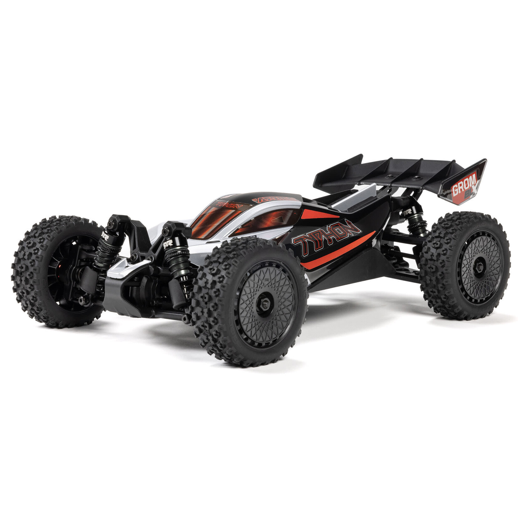 ARRMA #ARA2306T1 Arrma 1/14 TYPHON GROM 223S DSC 4X4 RTR Brushless Buggy, Silver