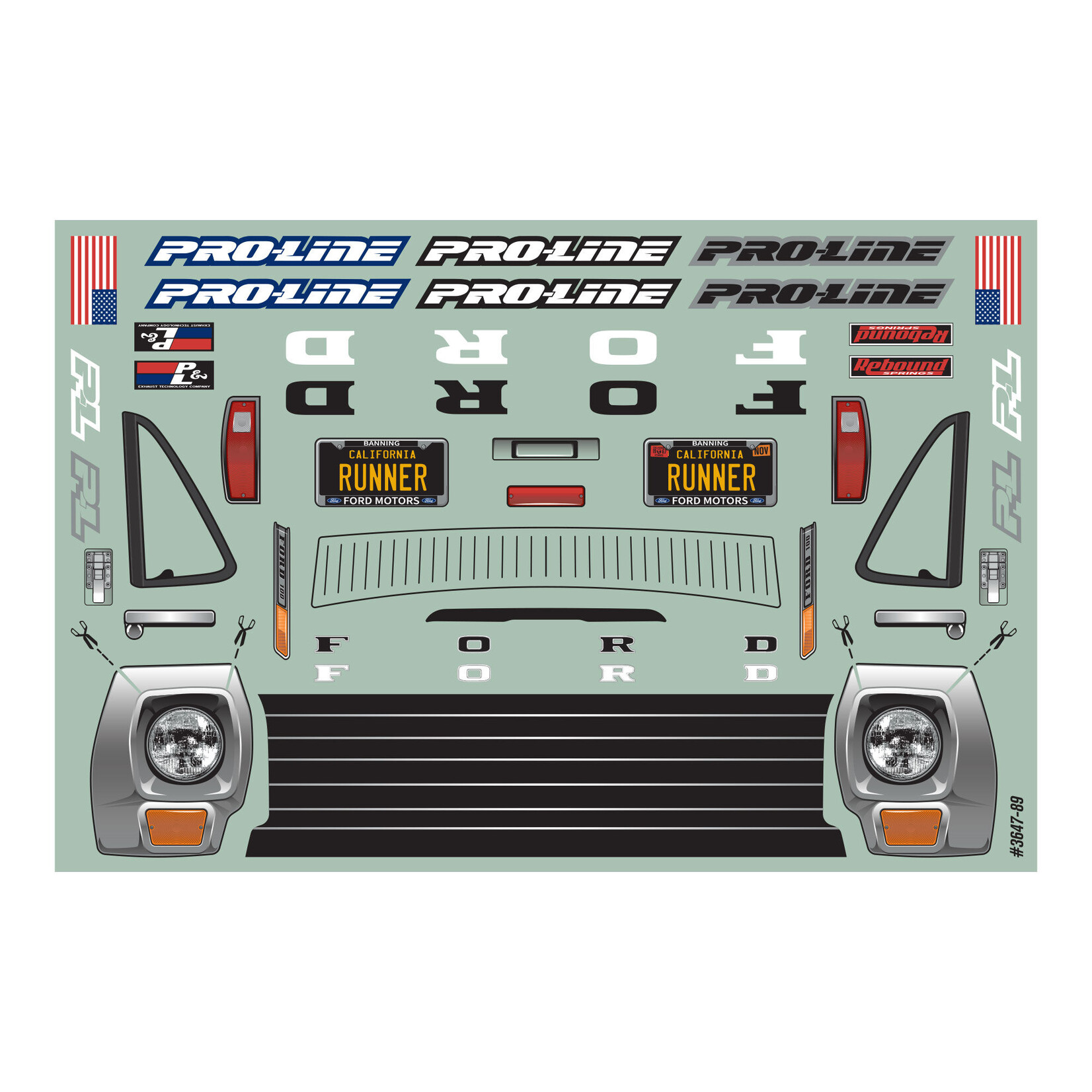 Pro-Line #PRO364700 Pro-Line 1/10 1967 Ford F-100 Pre-Runner Clear Body 12.3" WB Crawler