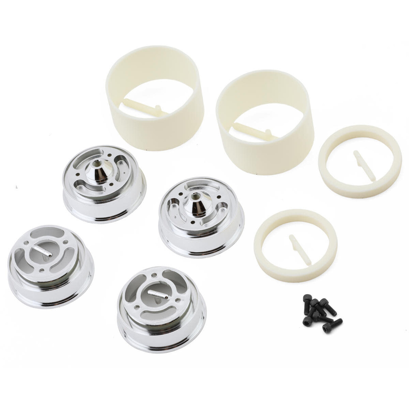 Team Associated #6396 Team Associated RC10 Rear Wheels (Chrome) (2)