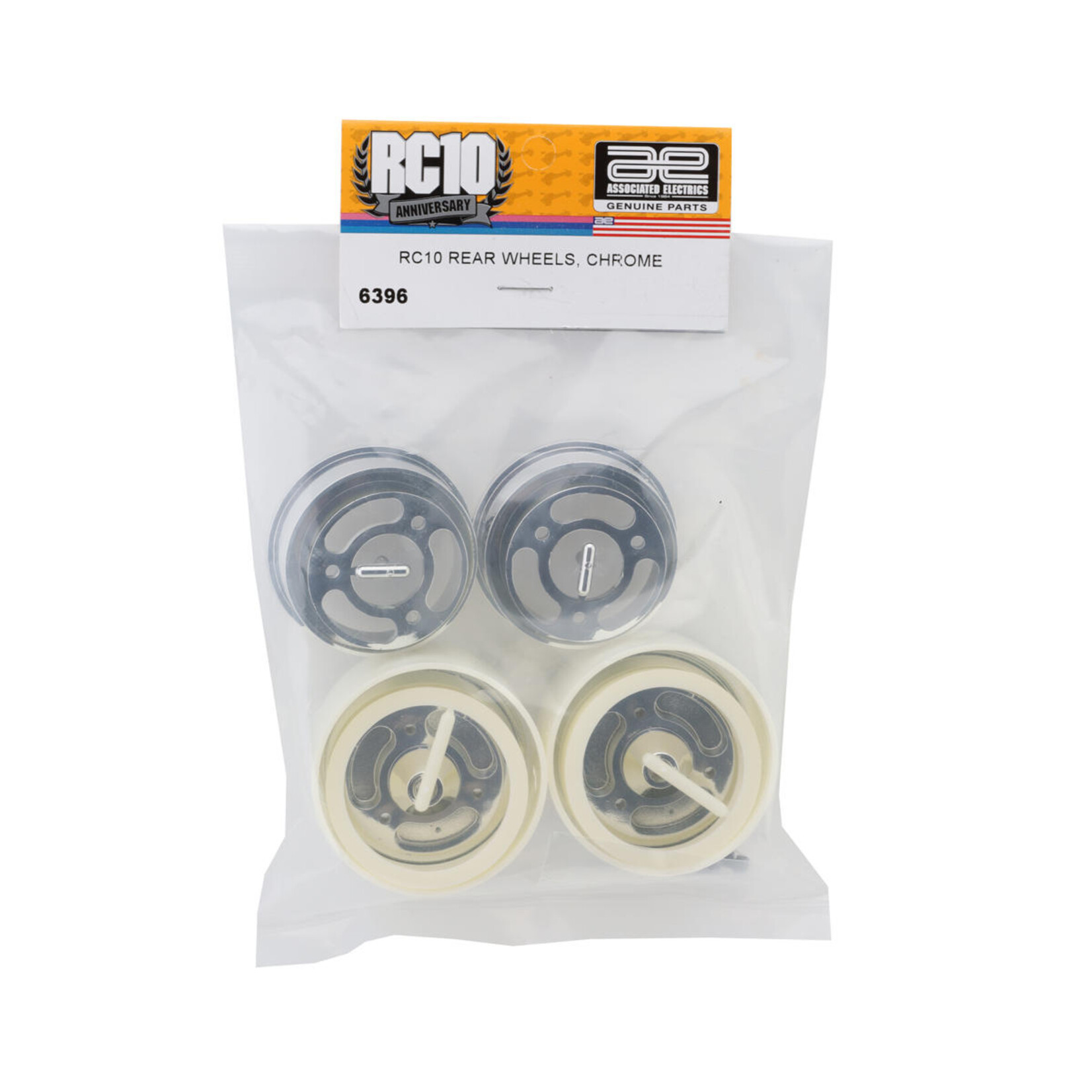 Team Associated #6396 Team Associated RC10 Rear Wheels (Chrome) (2)