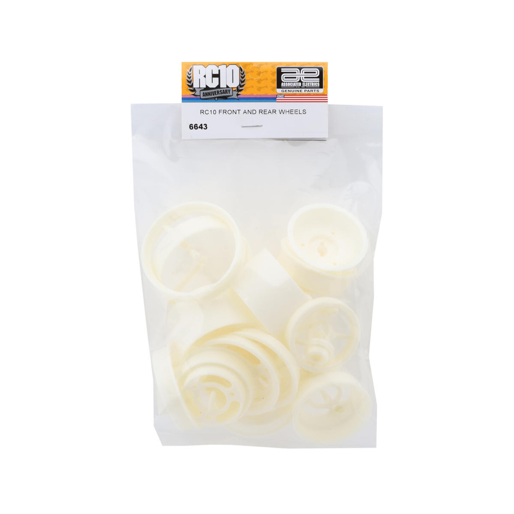 Team Associated #6643 Team Associated RC10 Front & Rear Wheels (White)