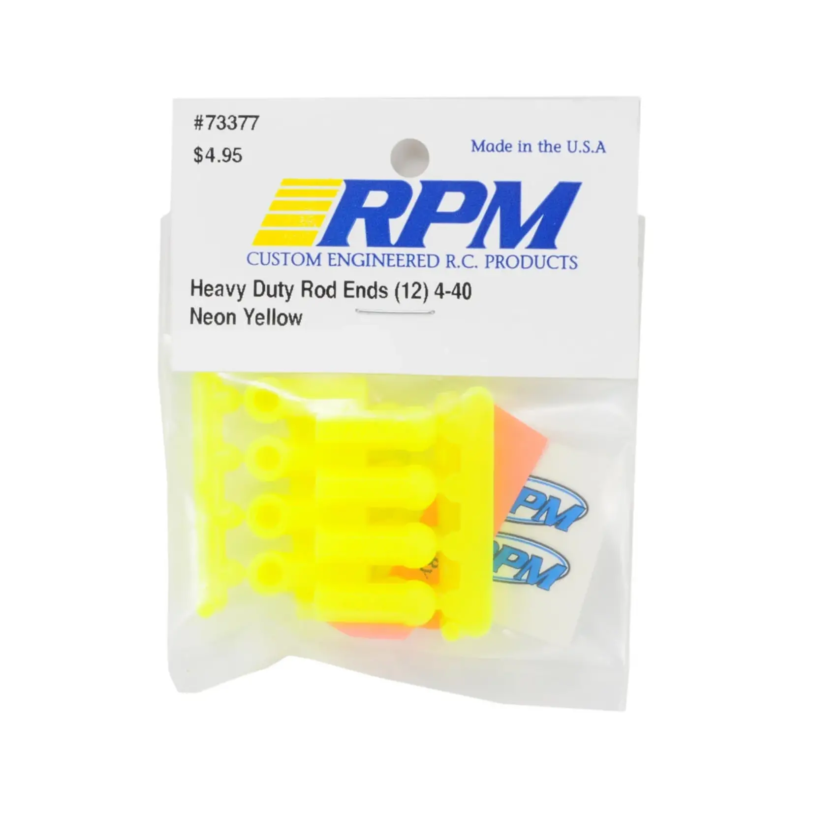 RPM #73377 RPM Heavy Duty 4-40 Rod Ends (Yellow) (12)