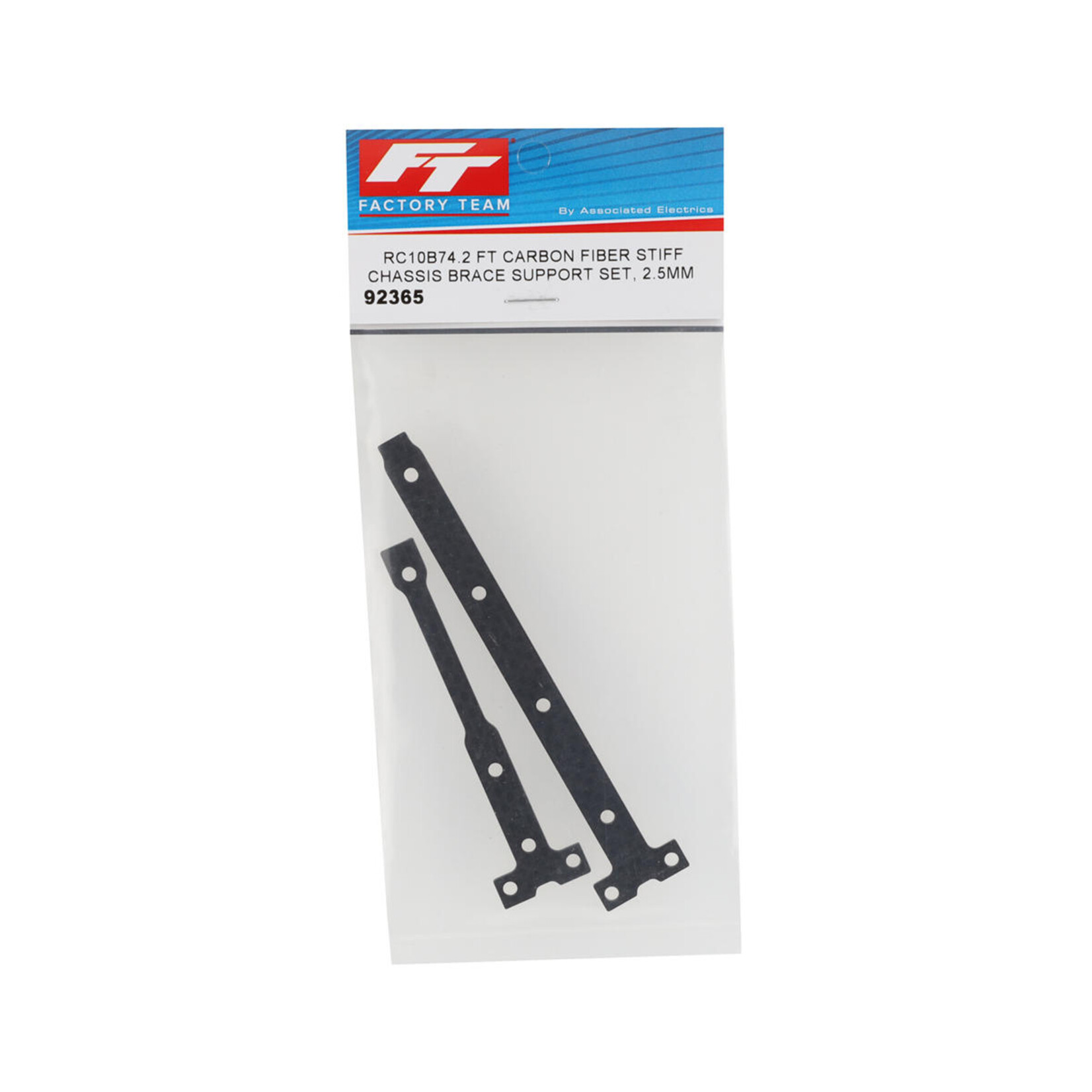 Team Associated #92365 Team Associated RC10B74.2 Factory Team 2.5mm Carbon Fiber Chassis Brace Set (Stiff)
