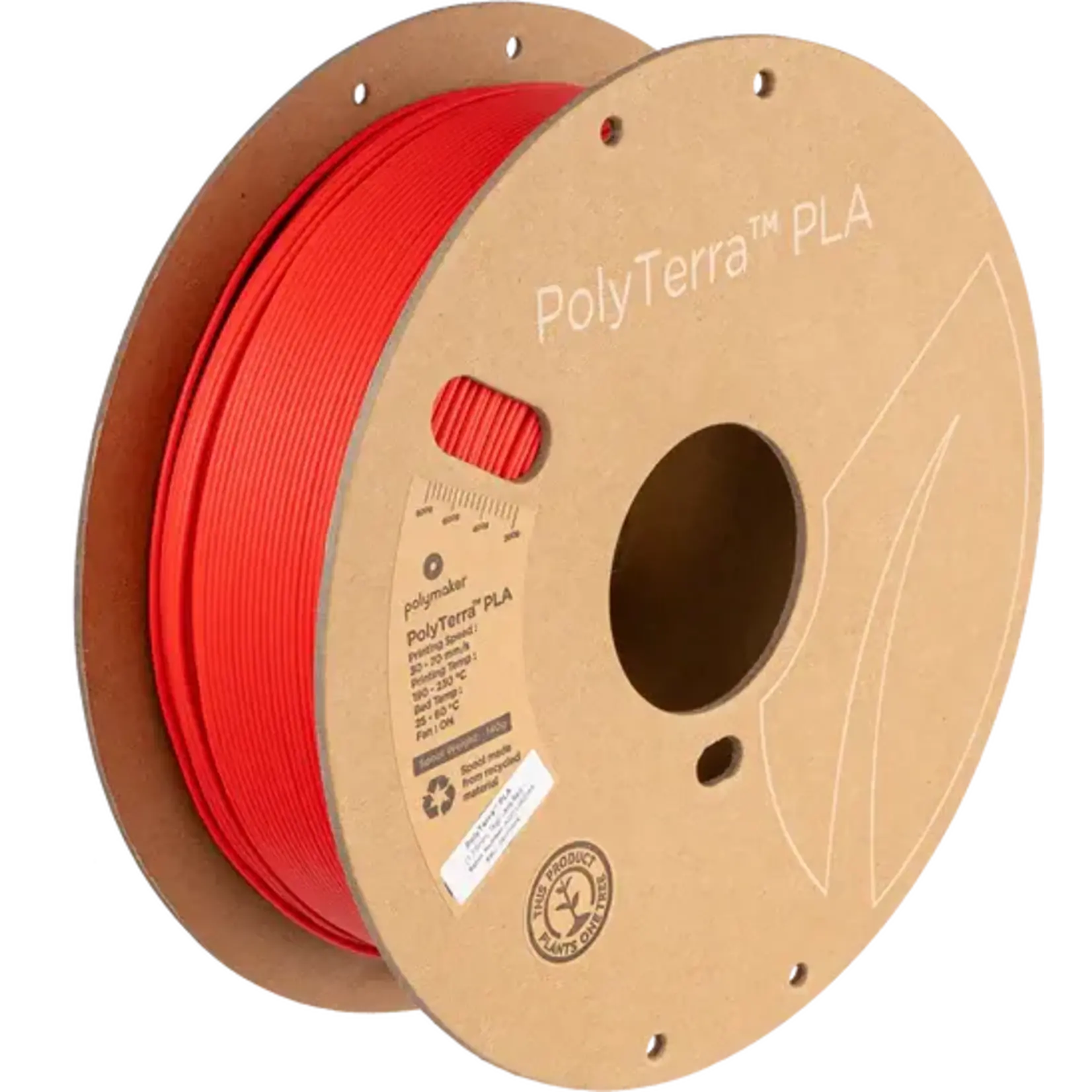 Polymaker #PM70826  PolyTerra™ PLA (Lava Red)