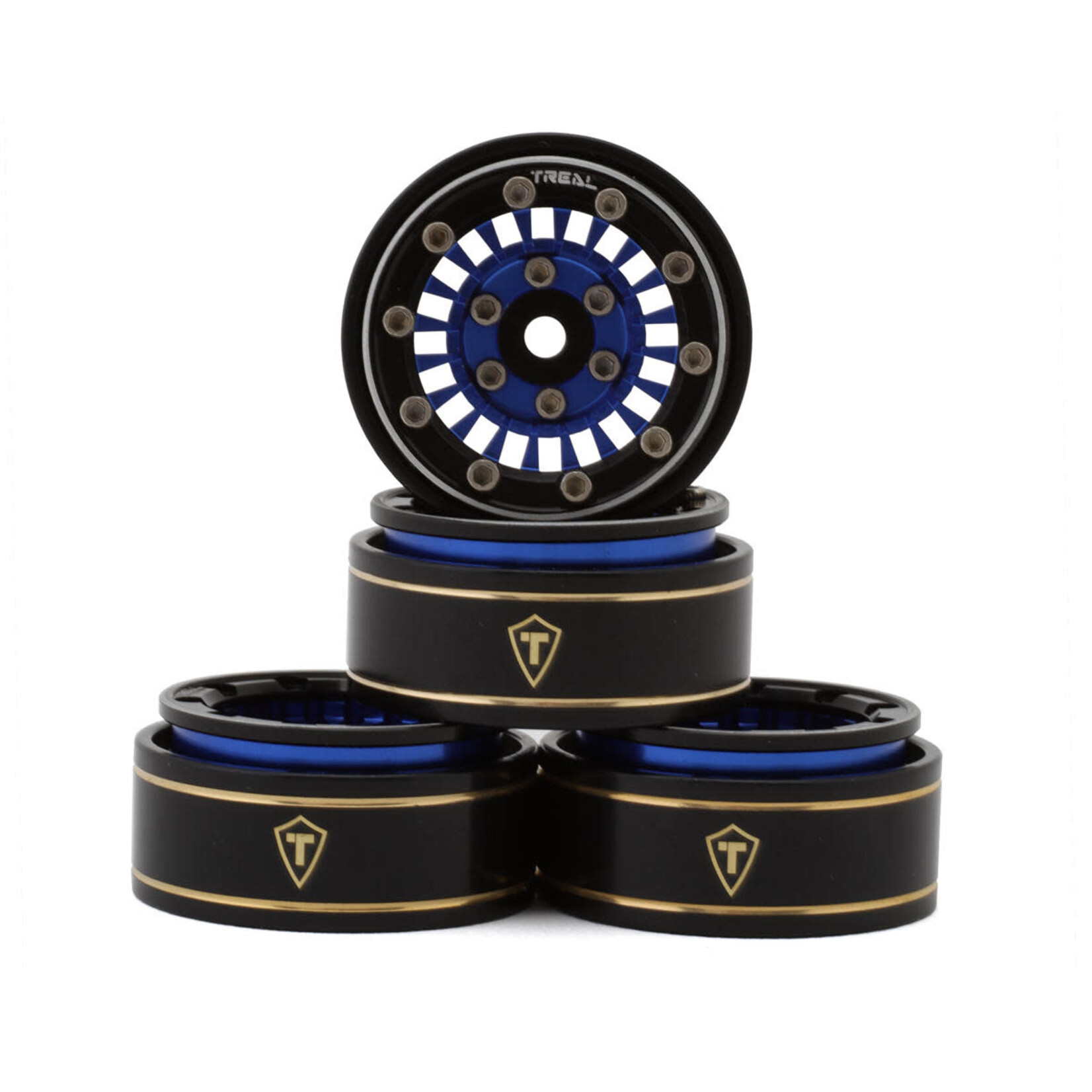 Treal #X003932RYX TREAL SCX24 Wheels 1.0'' Beadlock Wheels(4P) for 1/24 Micro RC SCX24 Bronco Gladiator C10 Deadbolt -Type C