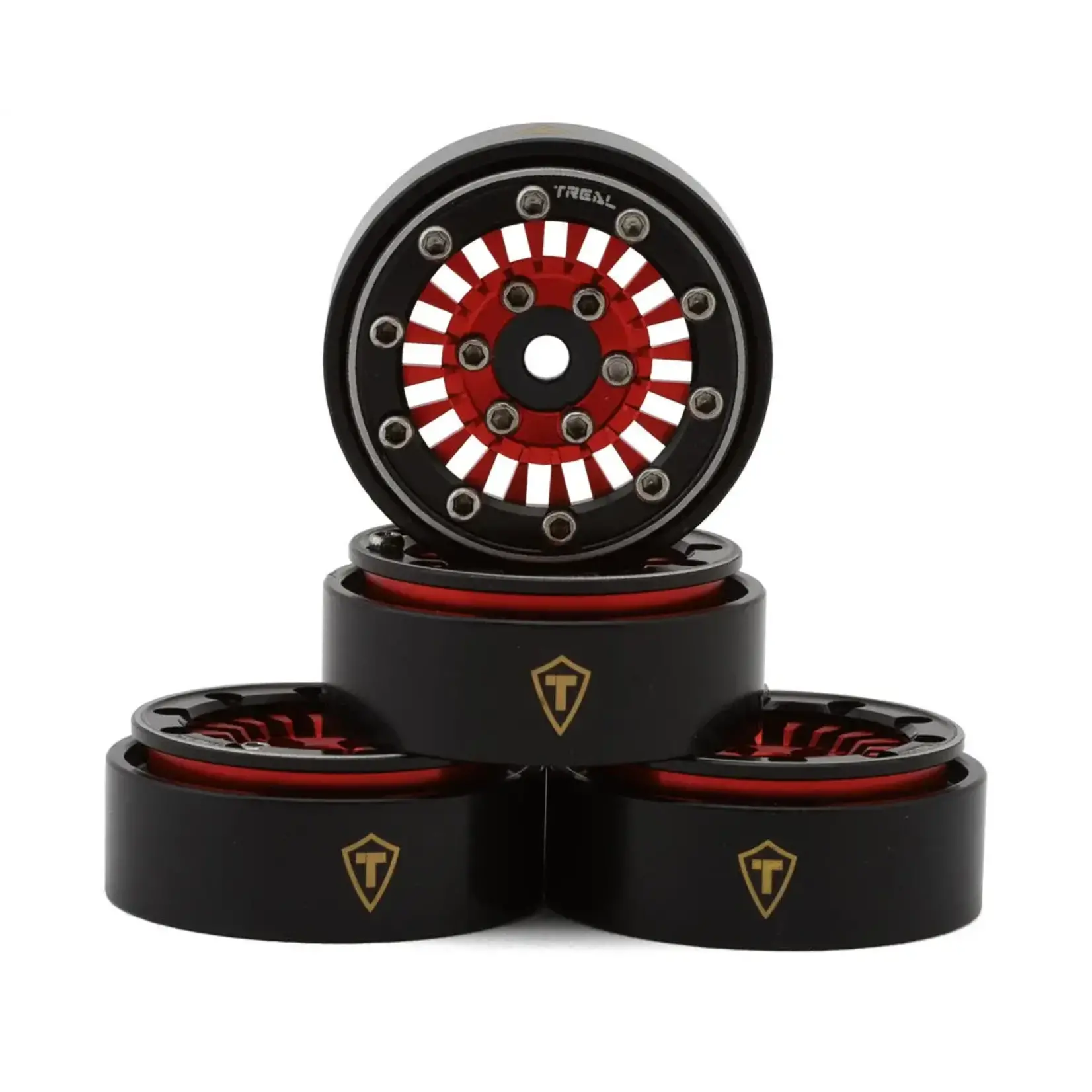 Treal #X003932QM1 TREAL SCX24 Wheels 1.0'' Beadlock Wheels(4P) for 1/24 Micro RC SCX24 Bronco Gladiator C10 Deadbolt -Type C