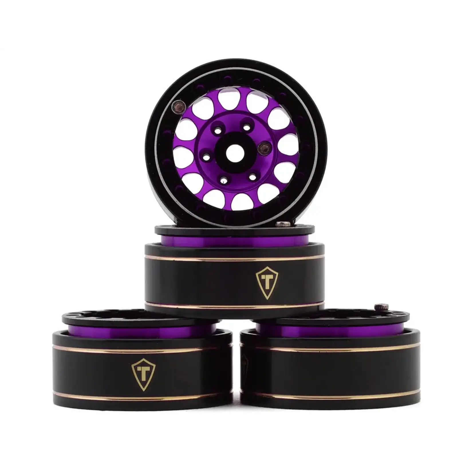 Treal #X003Z3JVYV Treal Hobby Type I 1.0" Classic 12-Spoke Beadlock Wheels (Purple) (4) (27.2g)