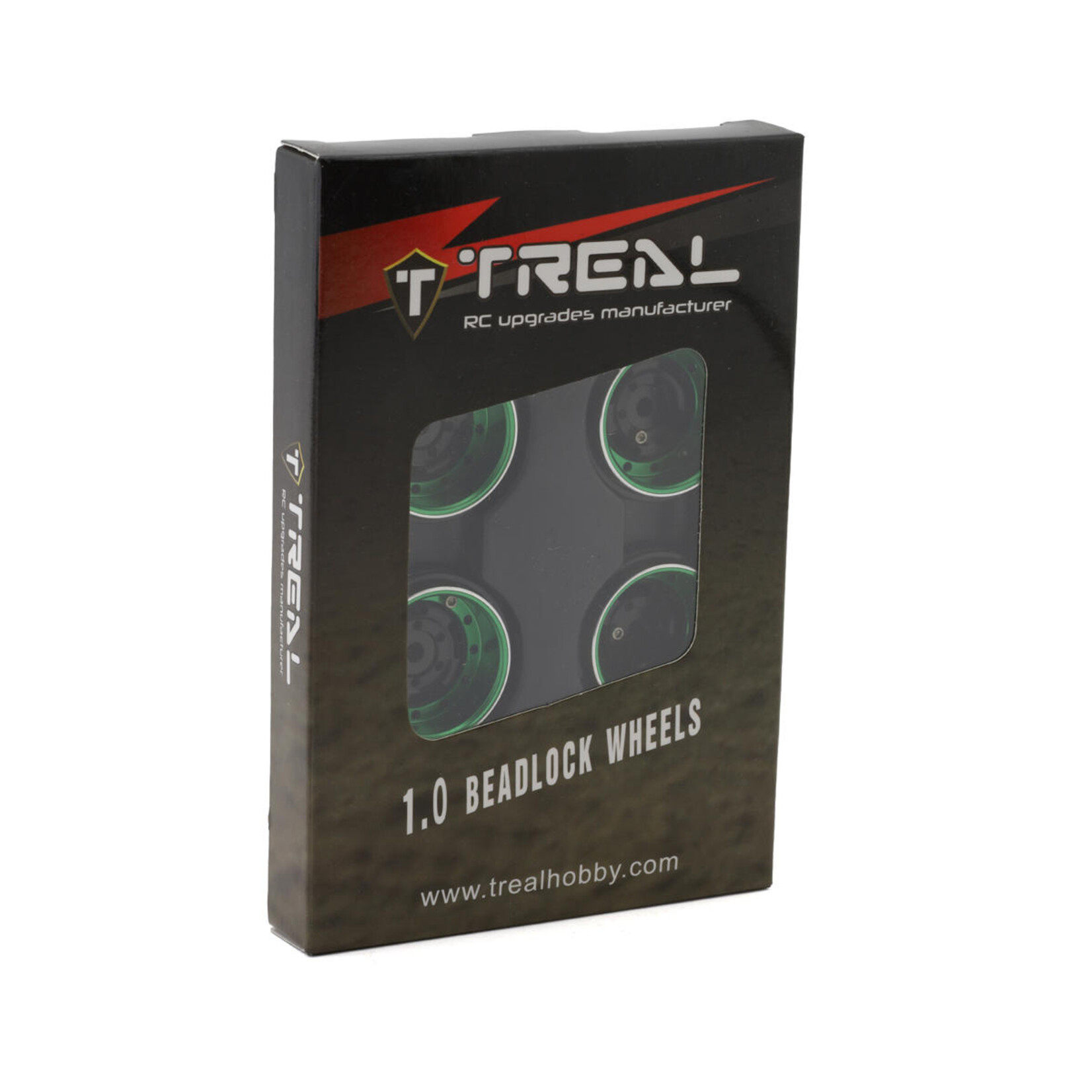Treal #X003Z3L423 Treal Hobby Type F 1.0" Deep Dish Beadlock Wheels (Green)