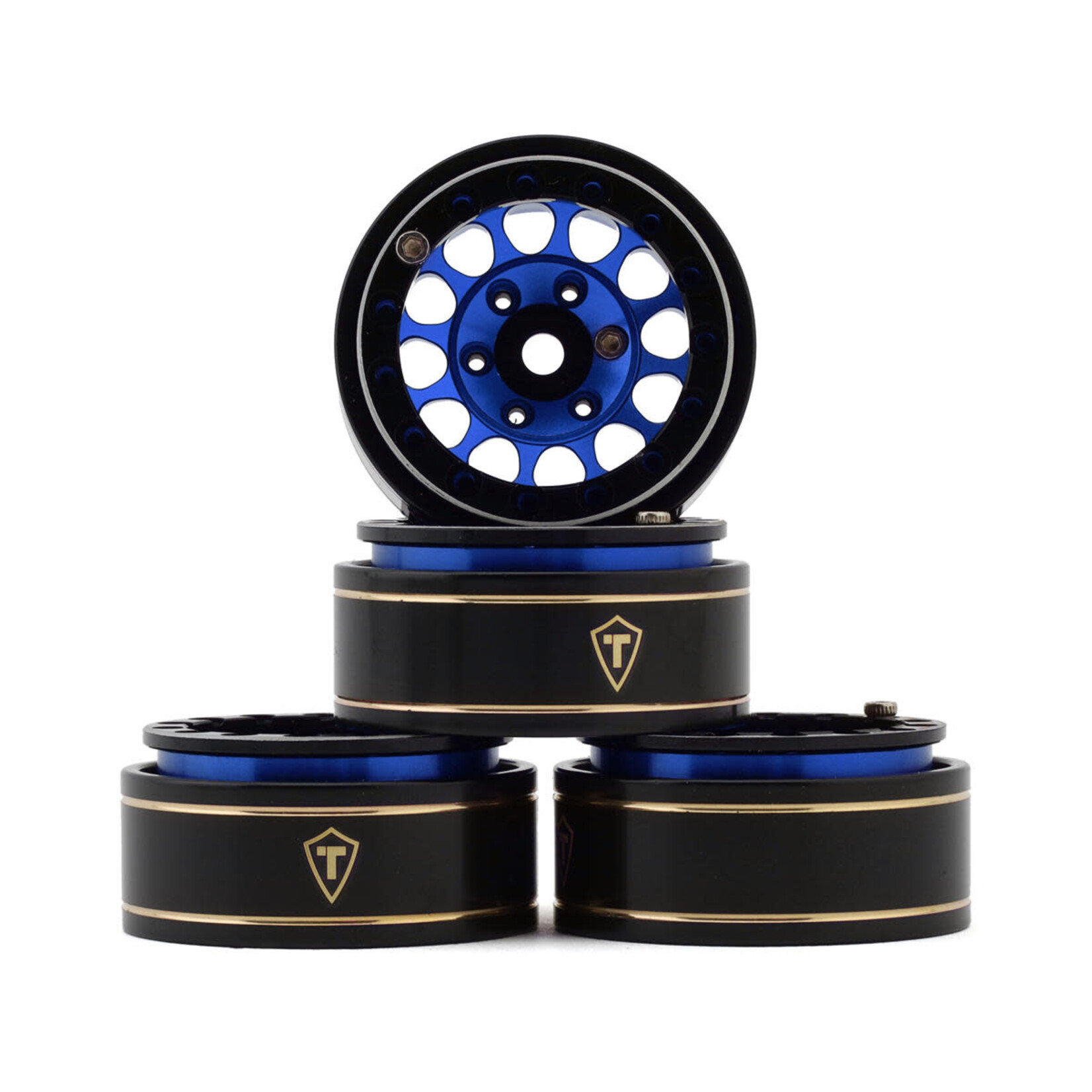 Treal #X003Z3T3WV Treal Hobby Type I 1.0" Classic 12-Spoke Beadlock Wheels (Blue) (4) (27.2g)