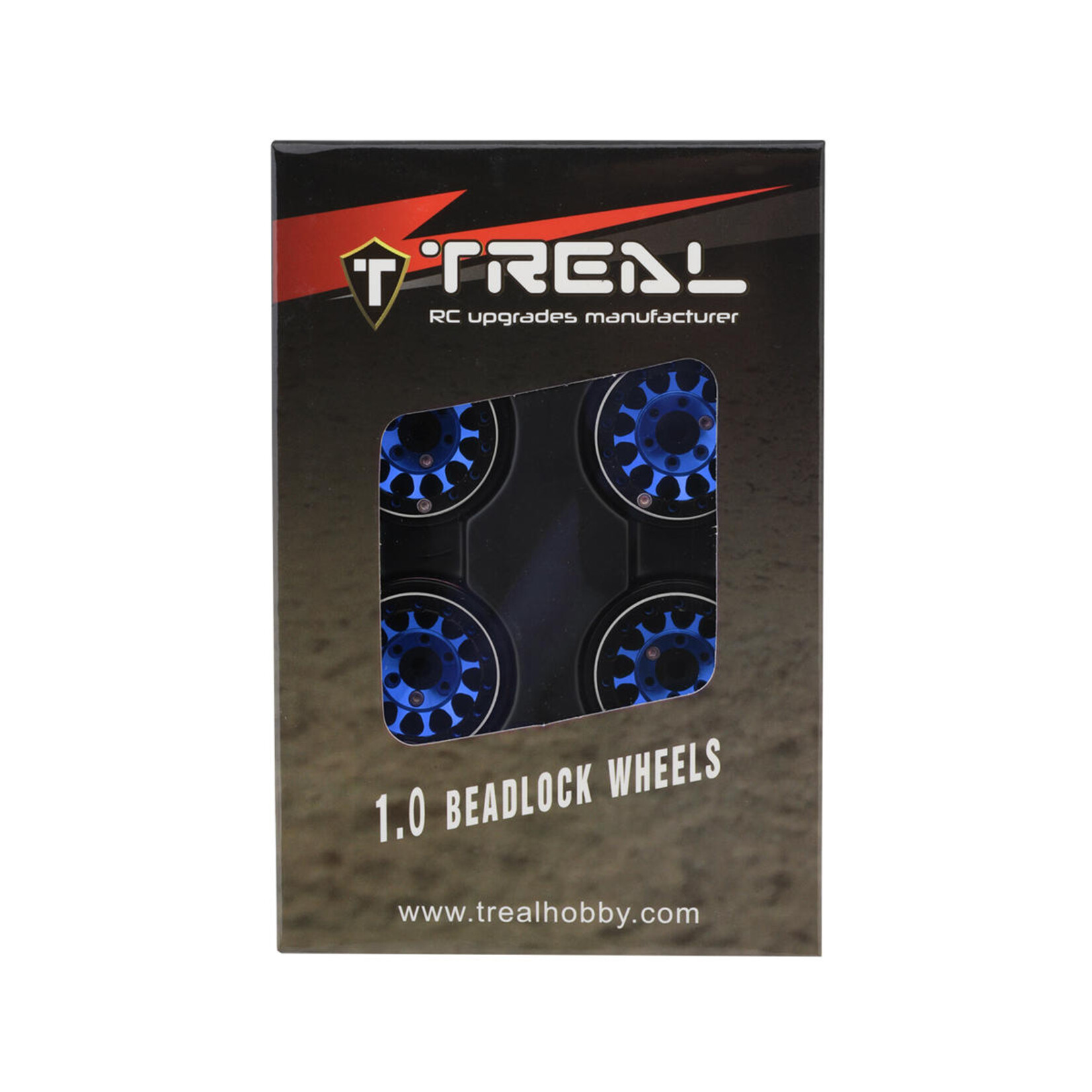 Treal #X003Z3T3WV Treal Hobby Type I 1.0" Classic 12-Spoke Beadlock Wheels (Blue) (4) (27.2g)