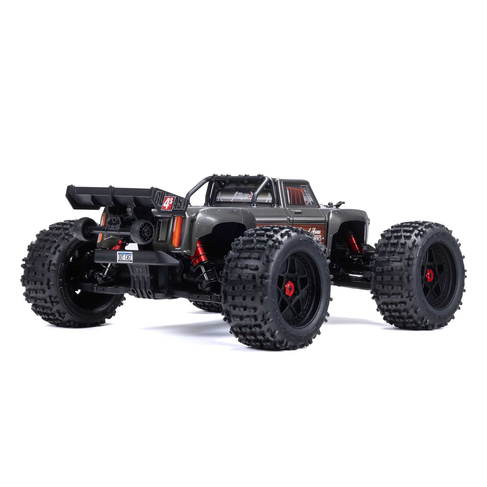 ARRMA #ARA4410V2T3 Arrma 1/10 OUTCAST 4S 4X4 RTR Brushless Stunt Truck, Gun Metal