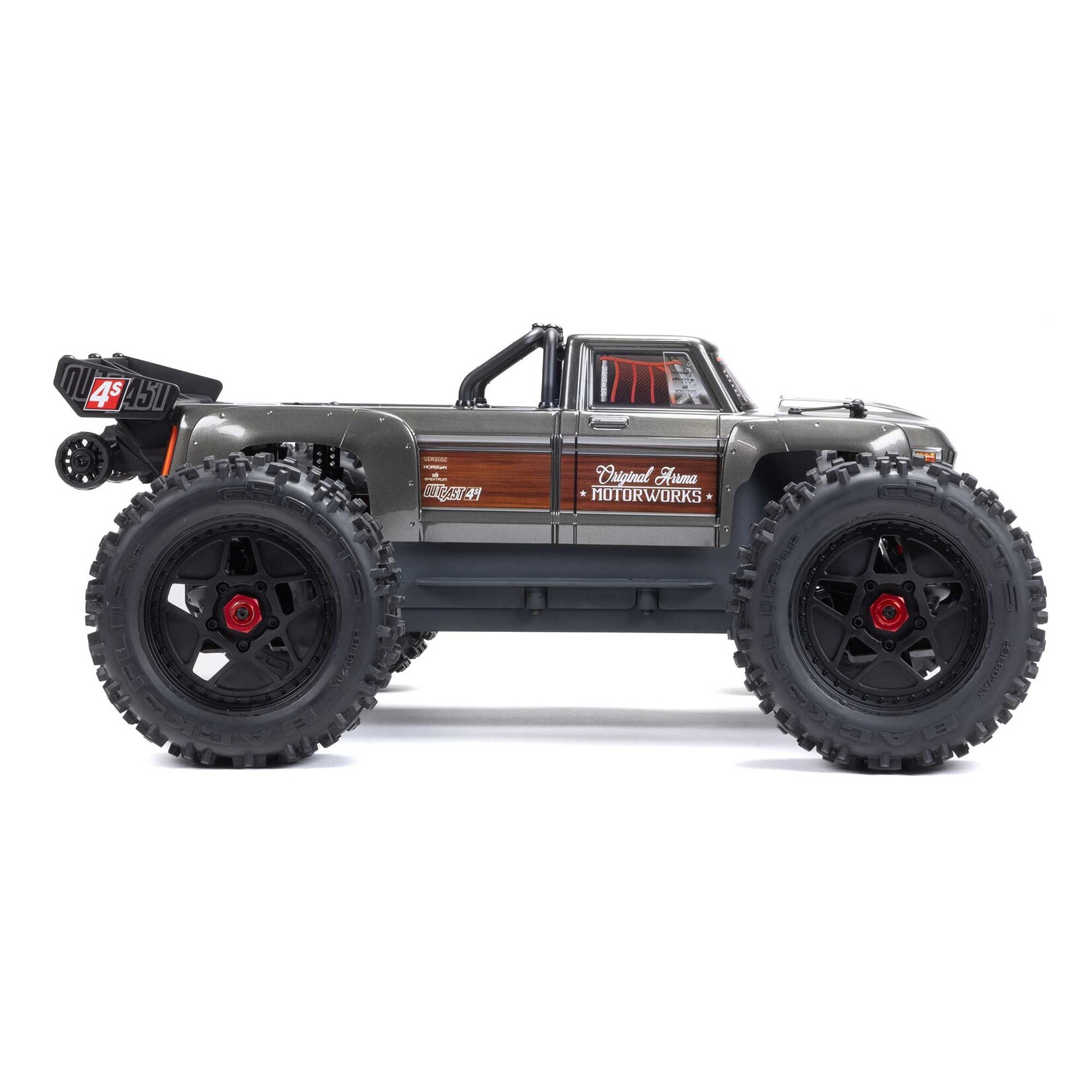 ARRMA #ARA4410V2T3 Arrma 1/10 OUTCAST 4S 4X4 RTR Brushless Stunt Truck, Gun Metal