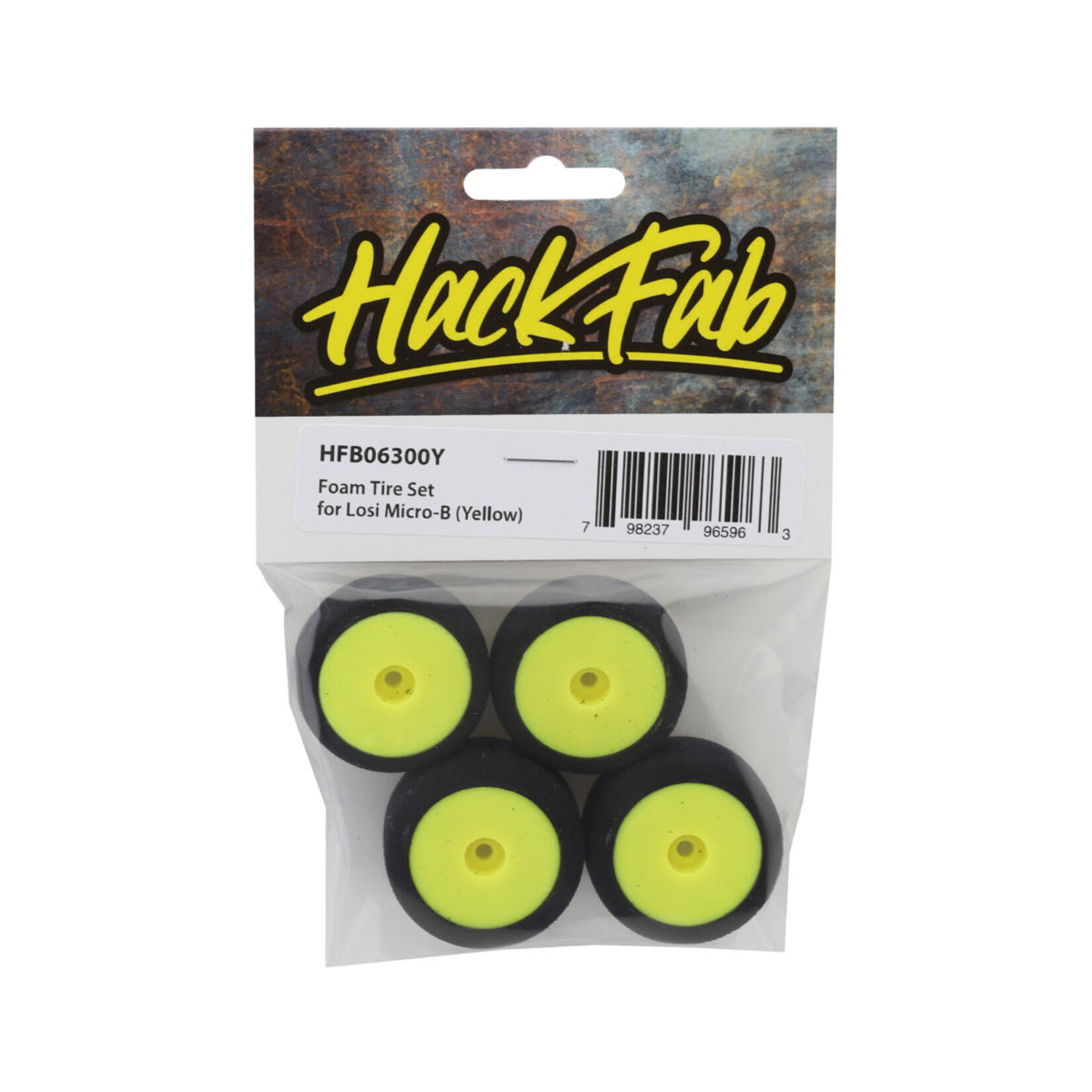 HackFab #HFB06300Y HackFab Losi Micro-B Foam Tires (4) (Yellow)