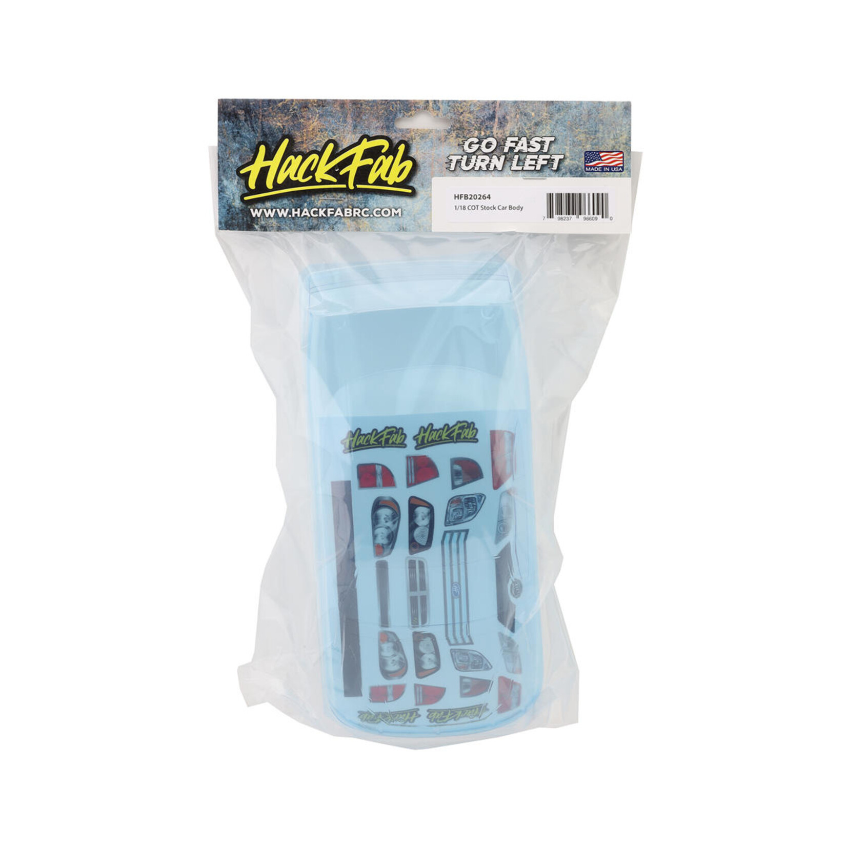 HackFab #HFB20264 HackFab 1/18 COT Stock Car Body (Clear) (150mm WB) (Oval/Omni Conversions)