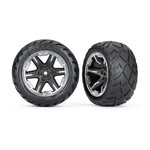Traxxas #6768X Traxxas RXT 2.8" Black & Chrome Wheels & Anaconda Tires (2)