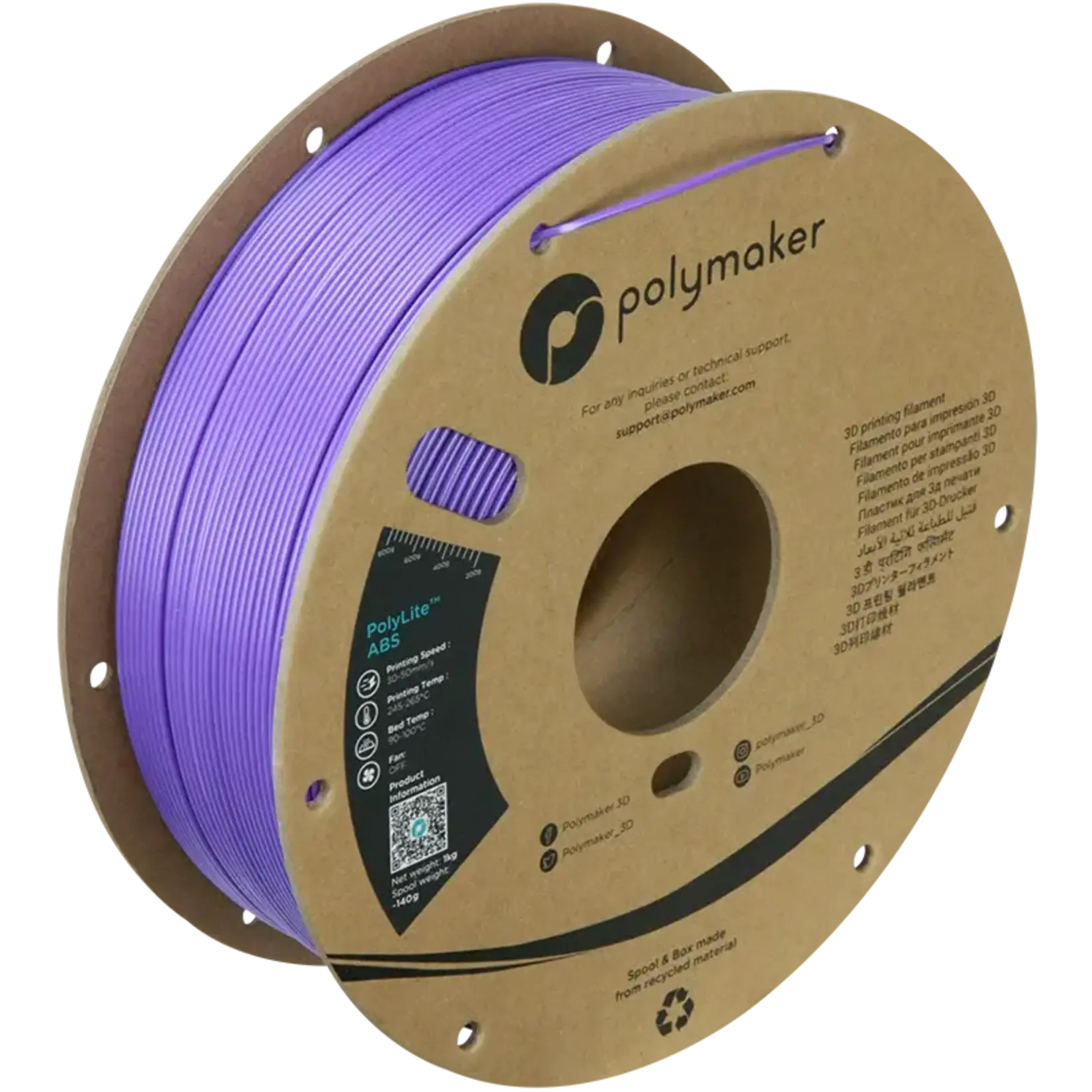 Polymaker #PE01008 PolyLite™ ABS (Purple)