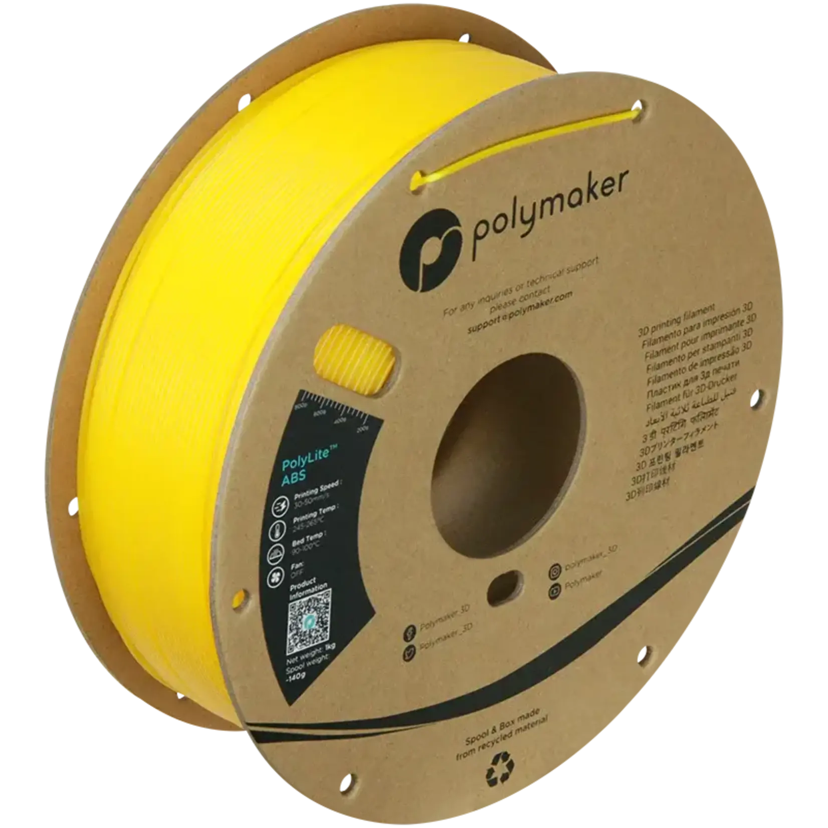 Polymaker #PE01006 PolyLite™ ABS (Yellow)