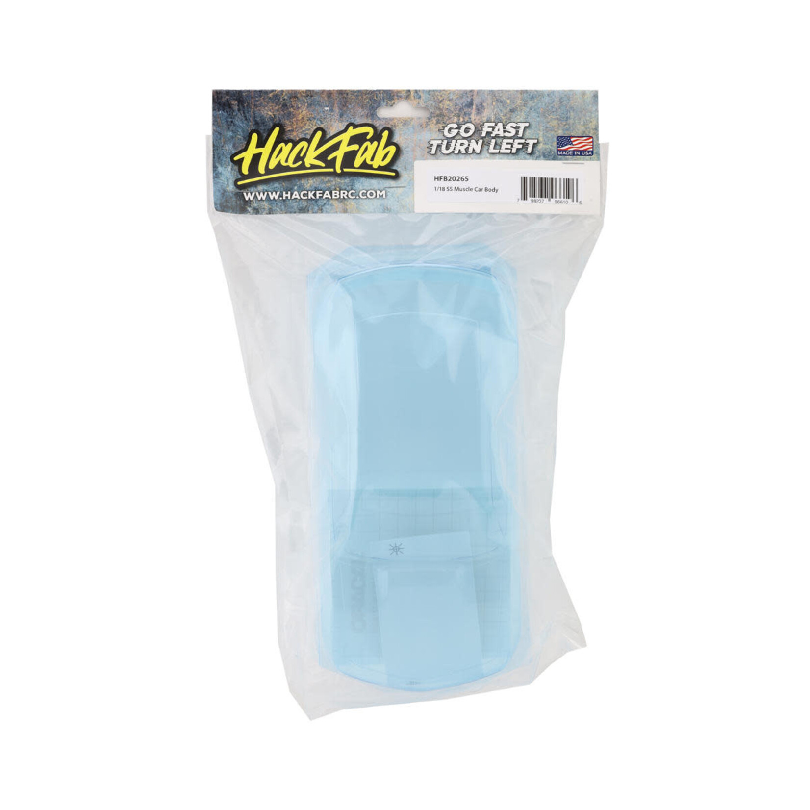 HackFab #HFB20265 HackFab Losi Micro-B 1/18 SS Muscle Car Body (Clear) (150mm WB)