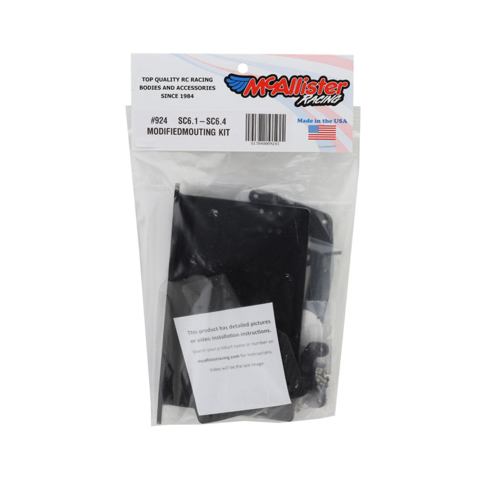 McAllister Racing #924  McAllister Racing Associated® SC6 Modified Body Mounting Kit (SC6.1,6.2,6.4)