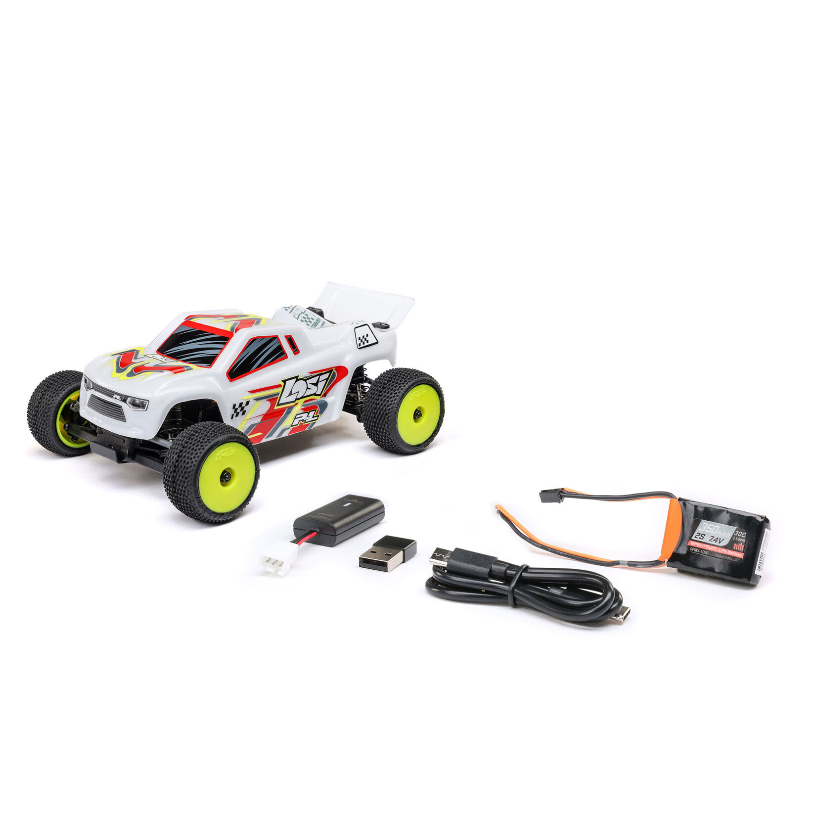 Losi #LOS-1392T1 Losi 1/28 Micro-T 2S 2WD RTR Stadium Truck (Battery & Charger Included), White