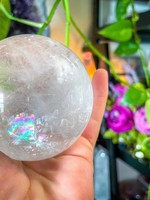Mandala Gems Rainbow Clear Quartz Spheres, 3 inch