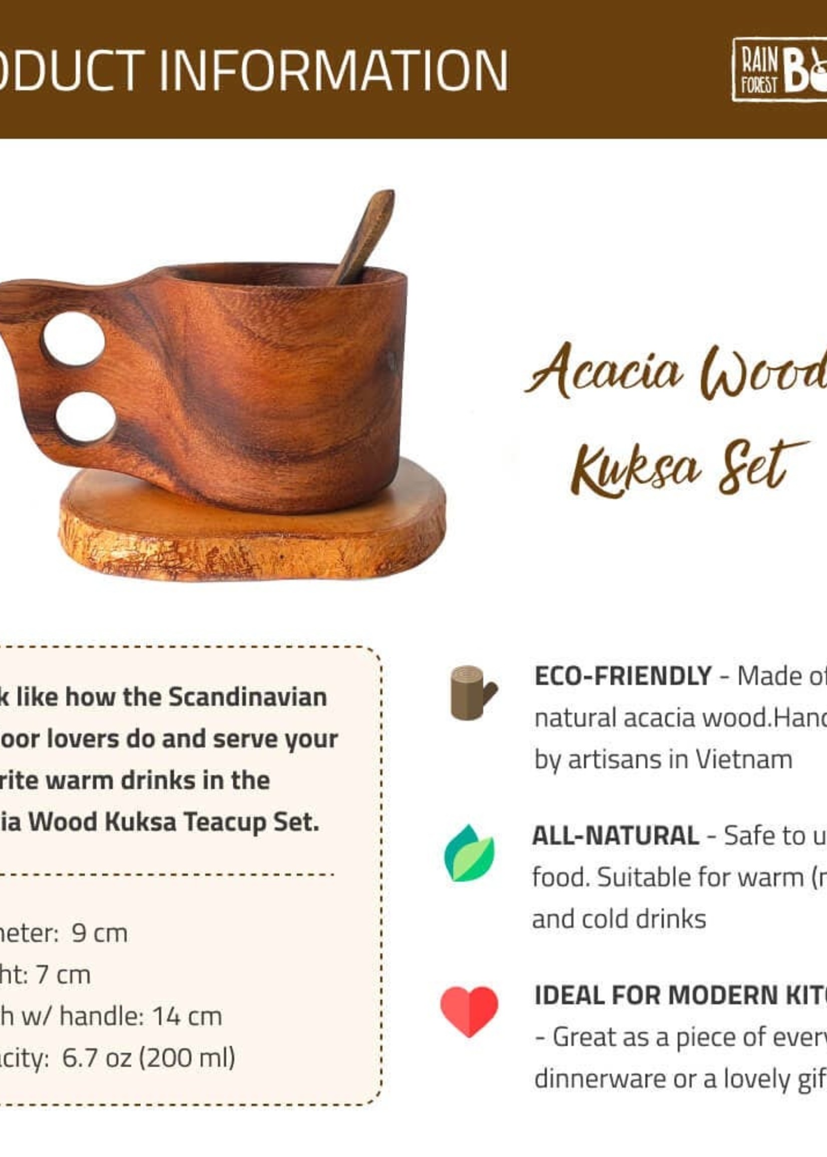 Handcrafted Olive Wood Cup 200ml