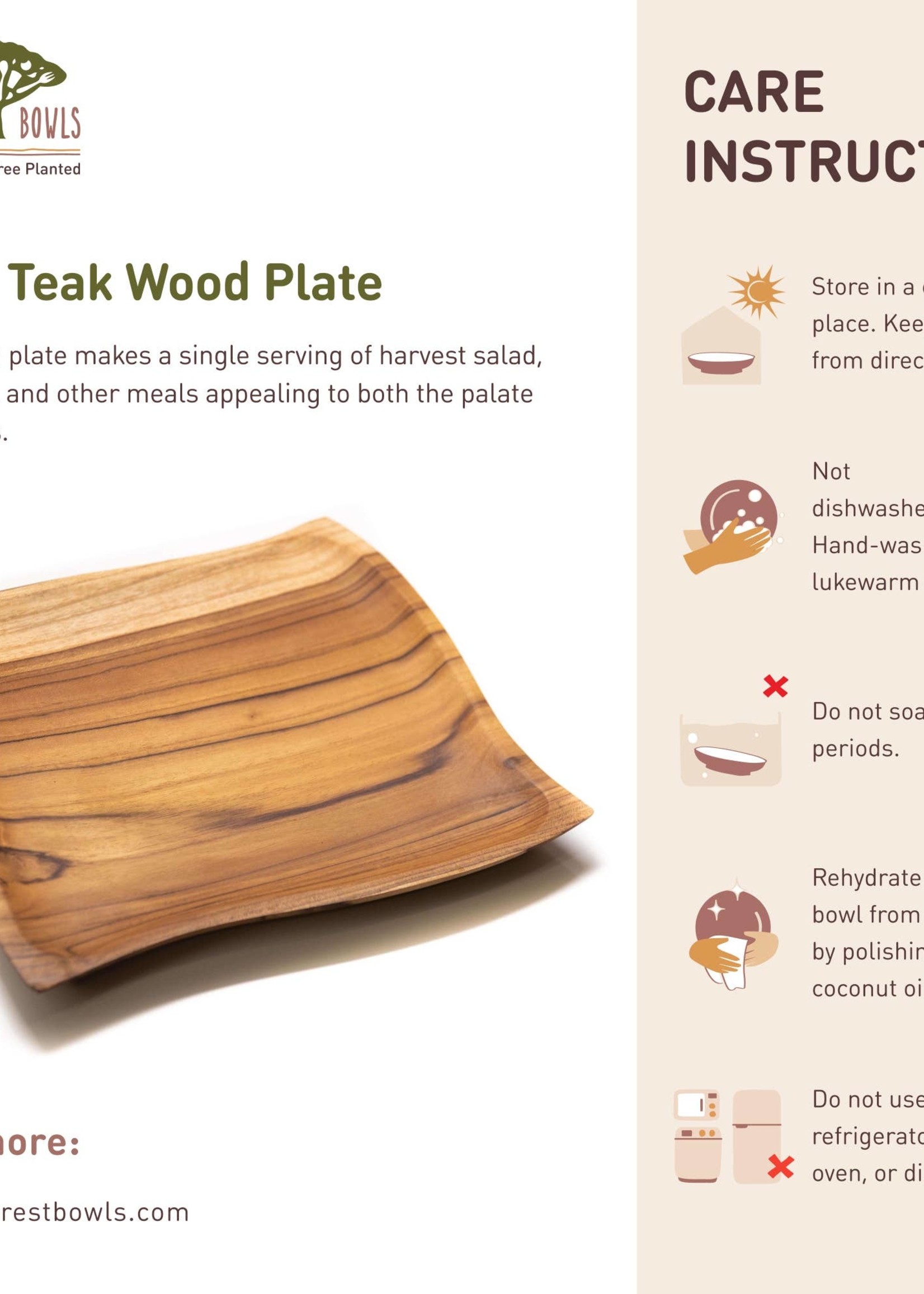 Ocean Teak Wood Plate
