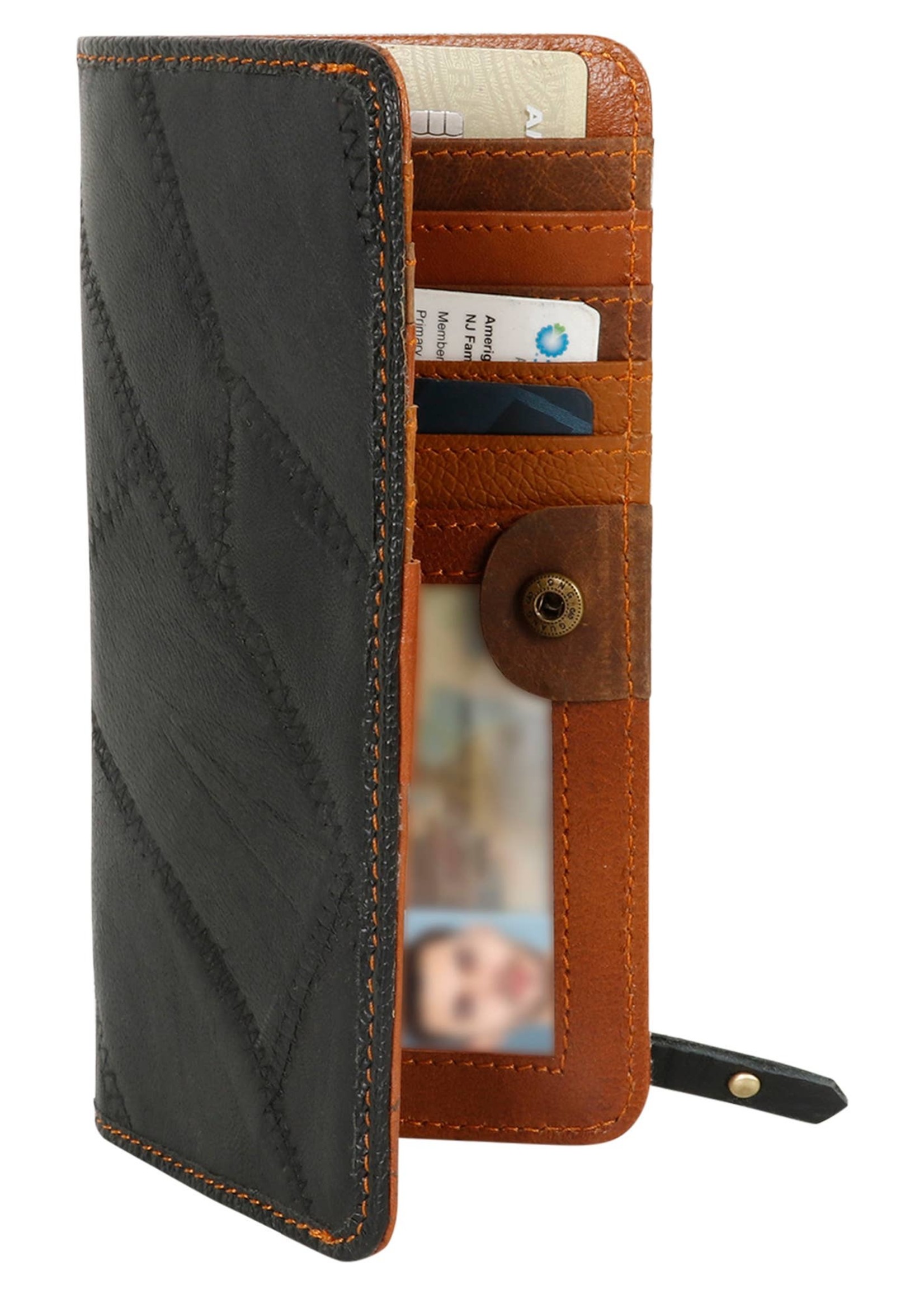 Spencer Wallet, Upcycled Genuine Leather