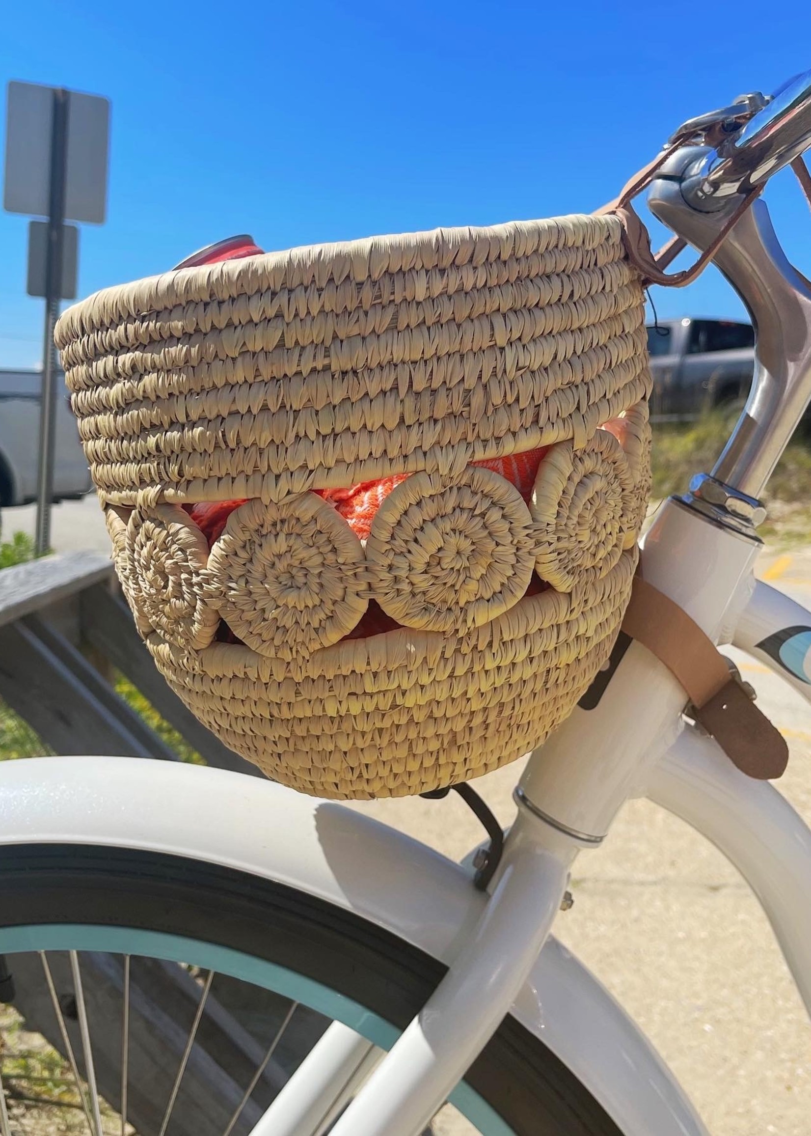 Palm Leaf Bicycle Basket