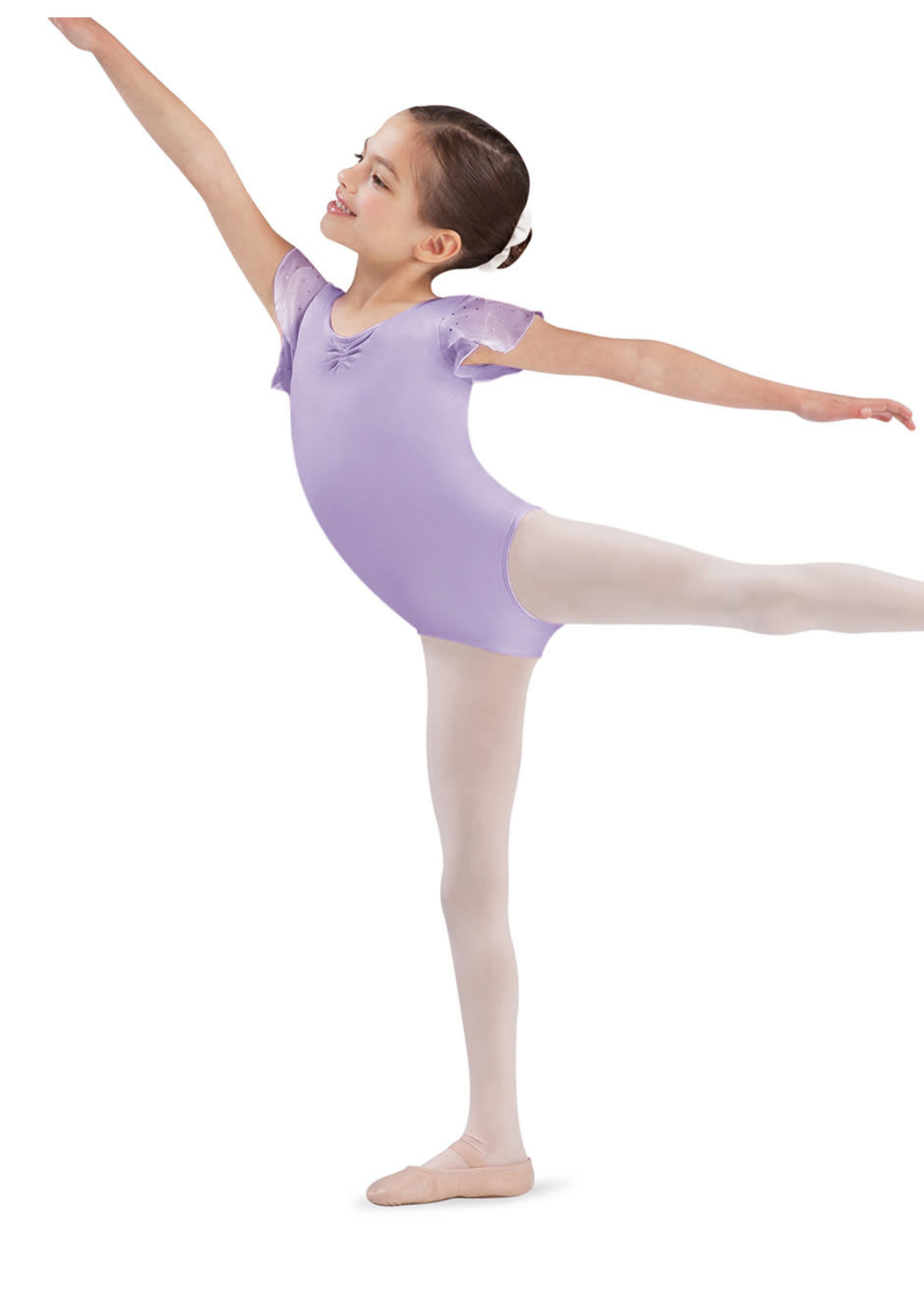 Bloch Bloch Georgette Flutter Sleeve Sequin Leotard