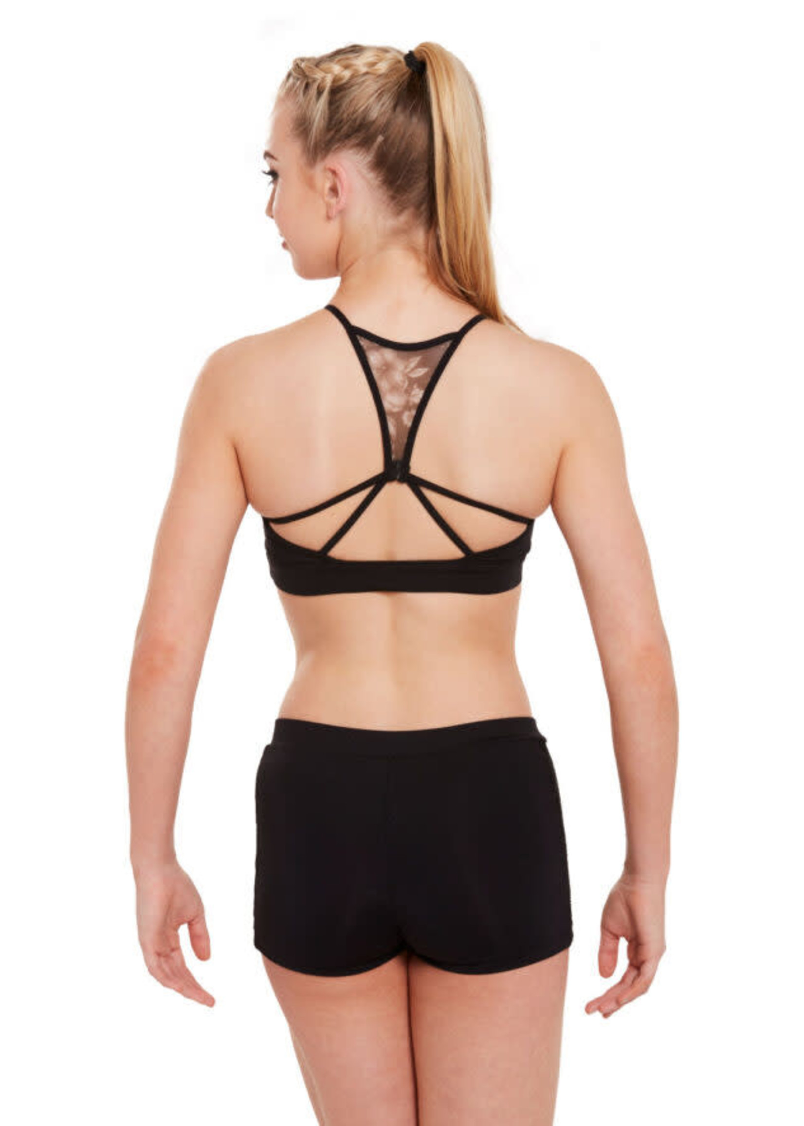 Mirella Mirella Printed Mesh Camisole Crop Bra Top