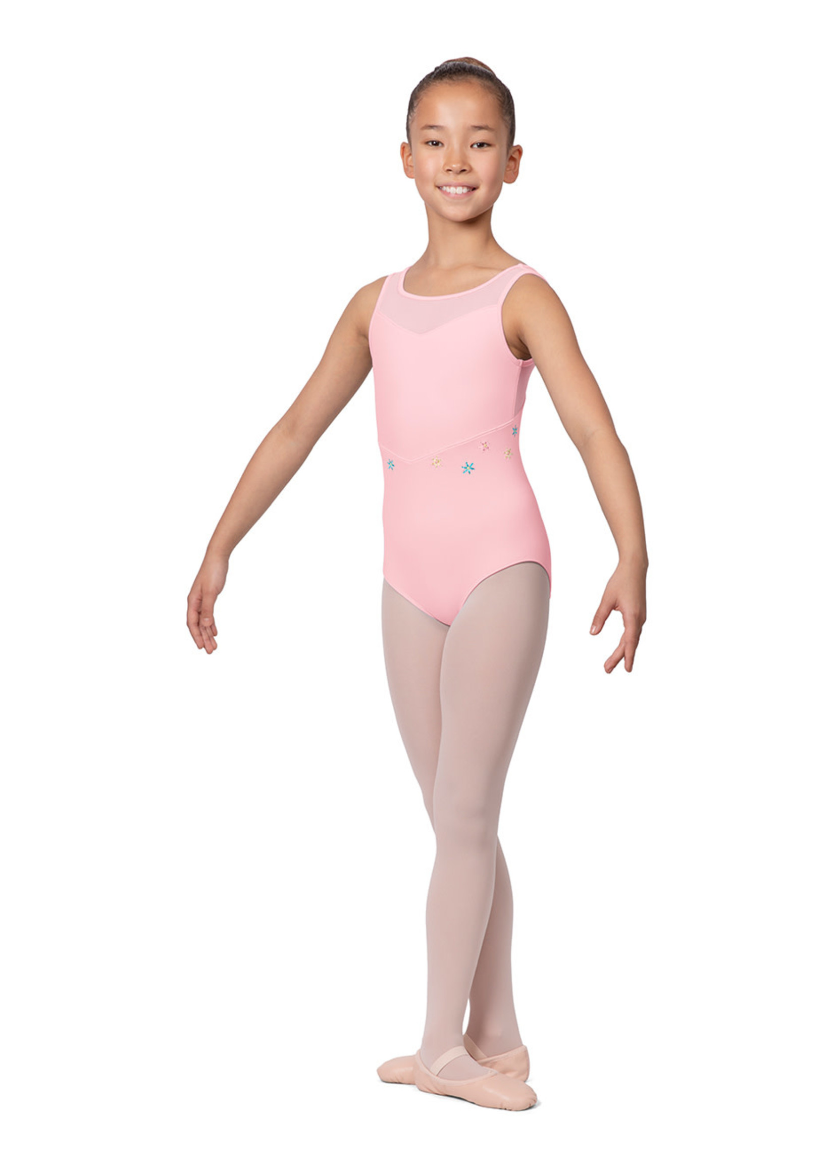 Bloch Bloch Scoop Neck Mesh Flower Tank Leotard