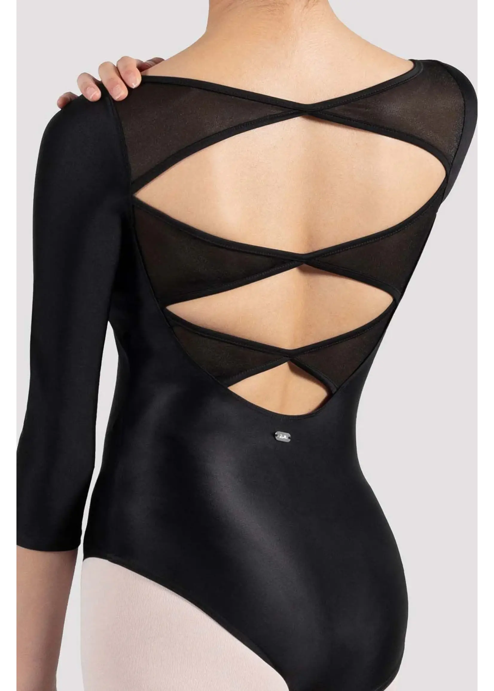 Mirella V Neckline Open Back 3/4 Sleeve Leo