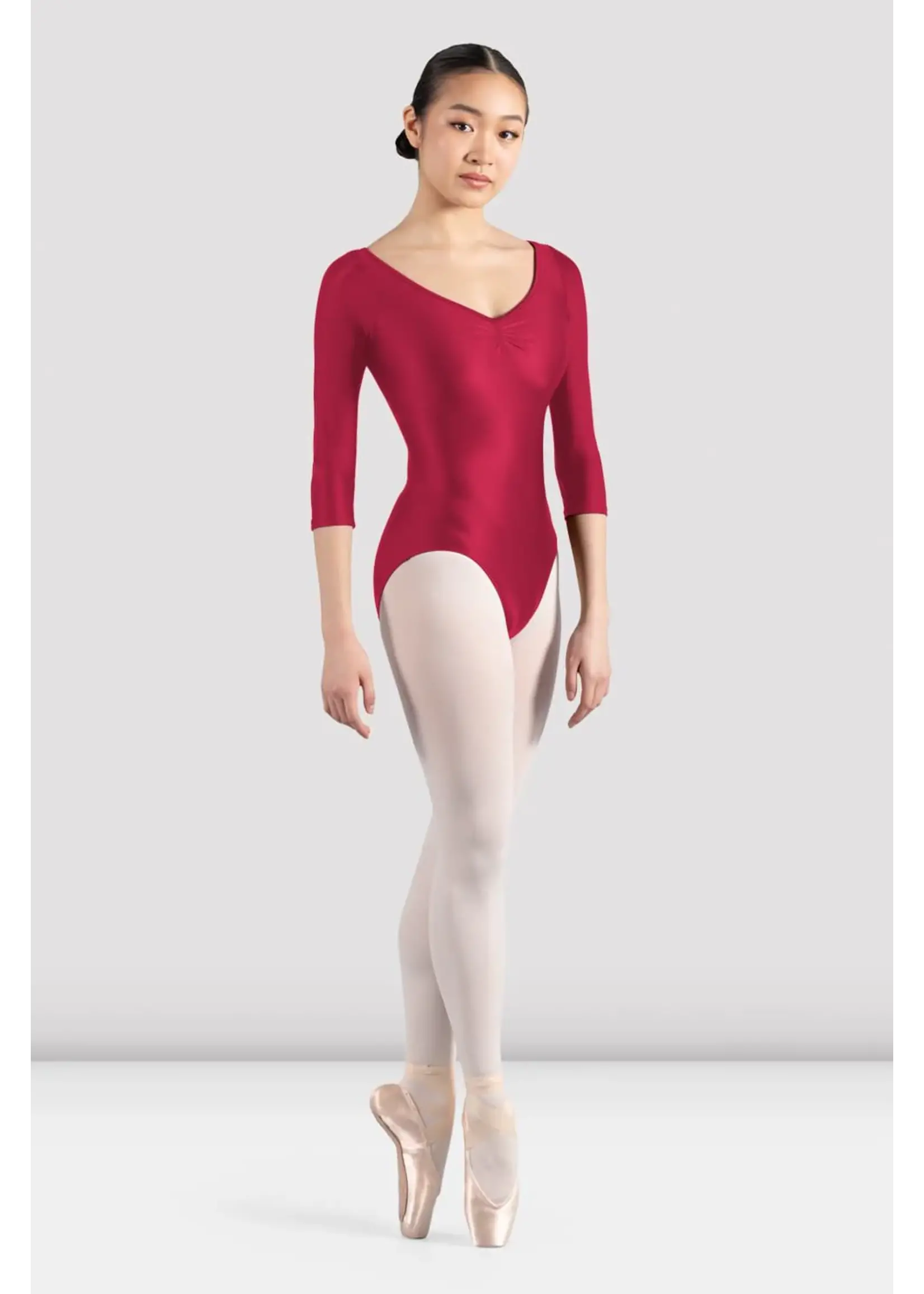 Mirella V Neckline Open Back 3/4 Sleeve Leo