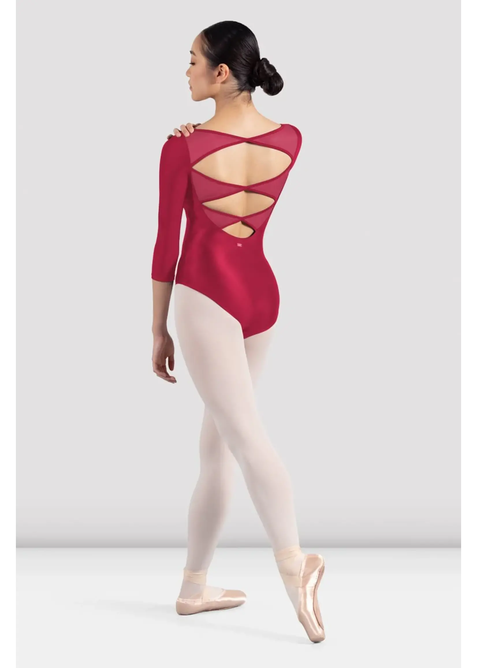 Mirella V Neckline Open Back 3/4 Sleeve Leo