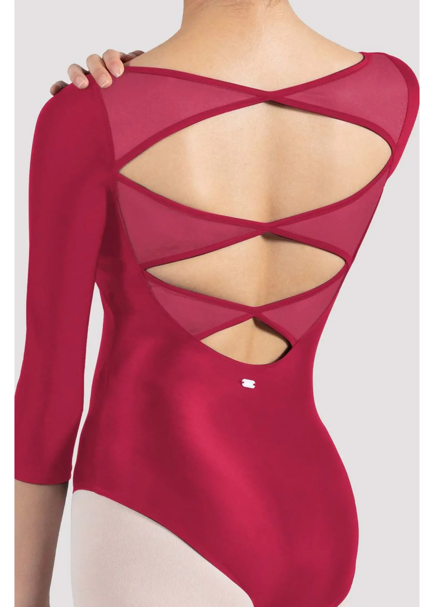 Mirella V Neckline Open Back 3/4 Sleeve Leo