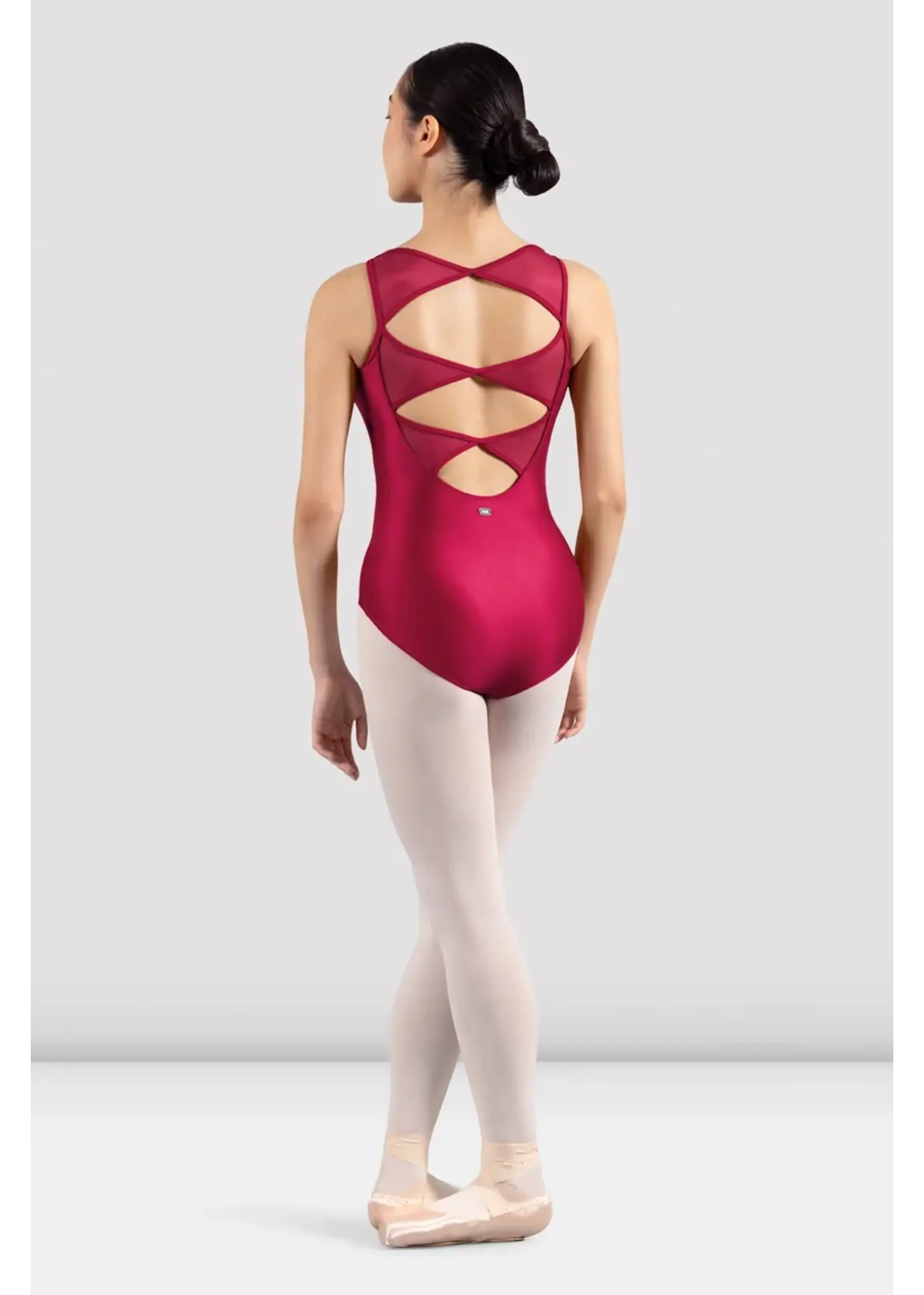 Mirella Boat Neck Mesh Back Tank Leo