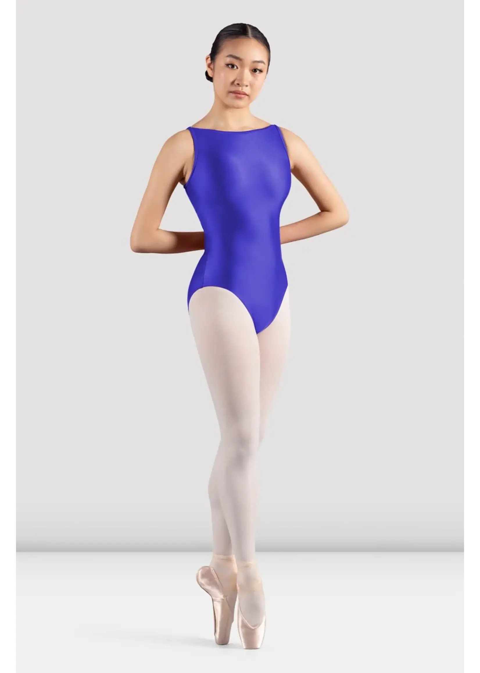 Mirella Boat Neck Mesh Back Tank Leo
