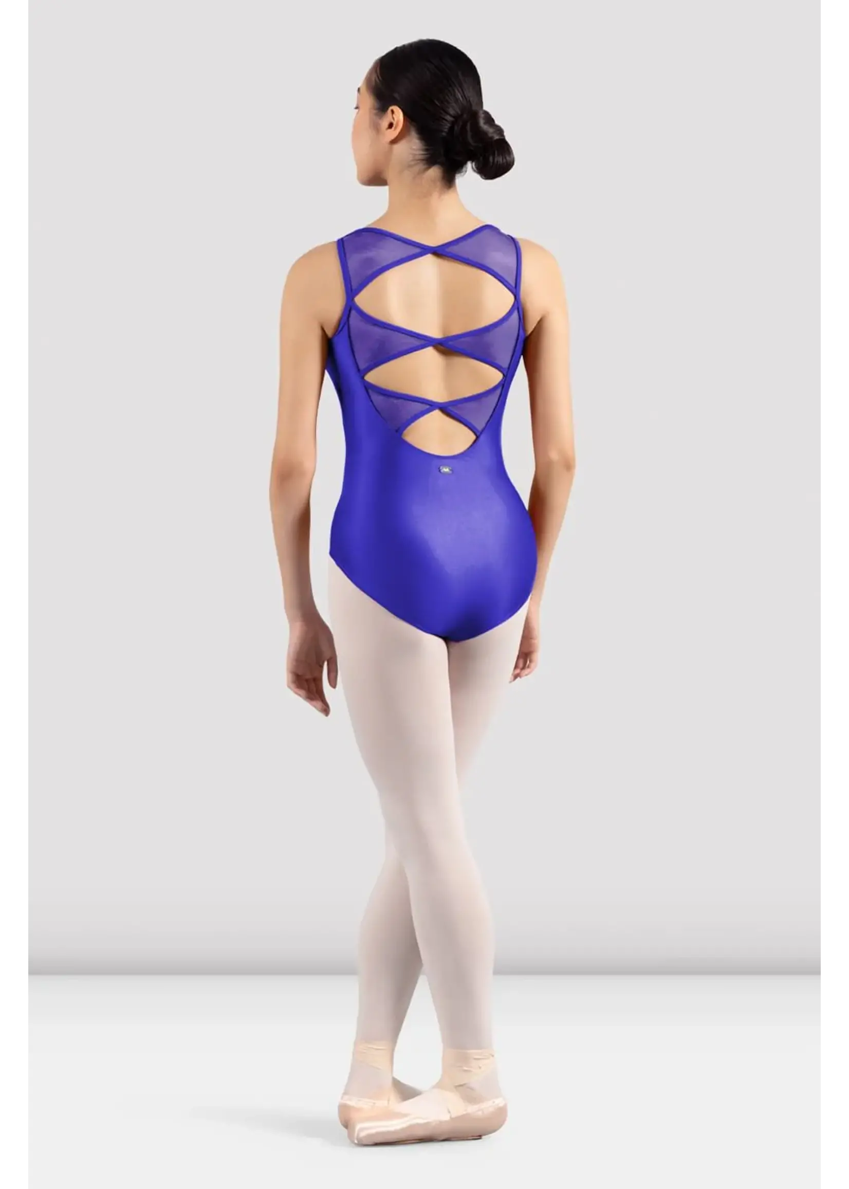 Mirella Boat Neck Mesh Back Tank Leo